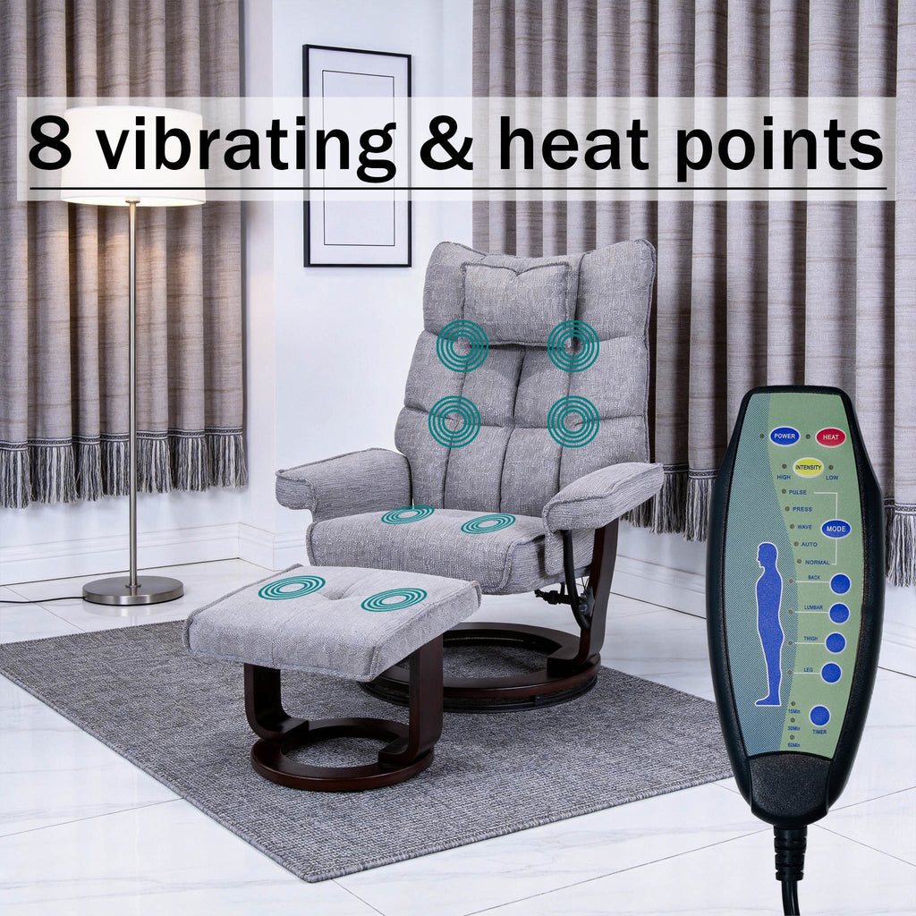 8-Point Massage Recliner with Ottoman
