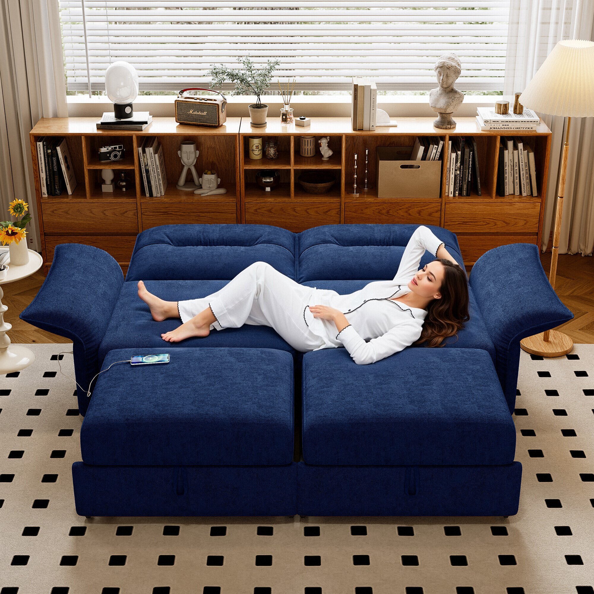 Multi-Functional 85-Inch Convertible Sofa Bed
