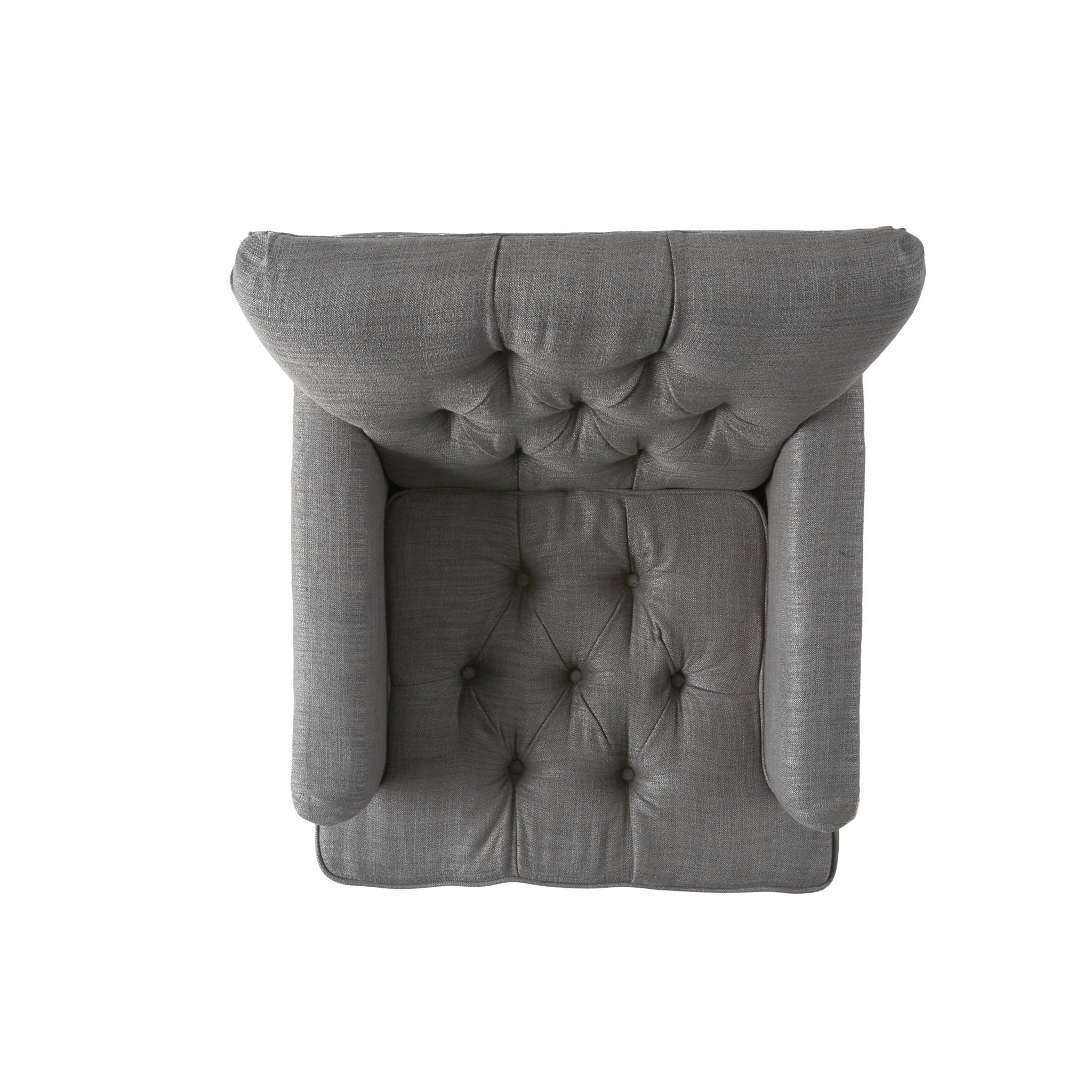 Harrison Tufted Club Chair with Button Tufted Back and Birch Wood Legs