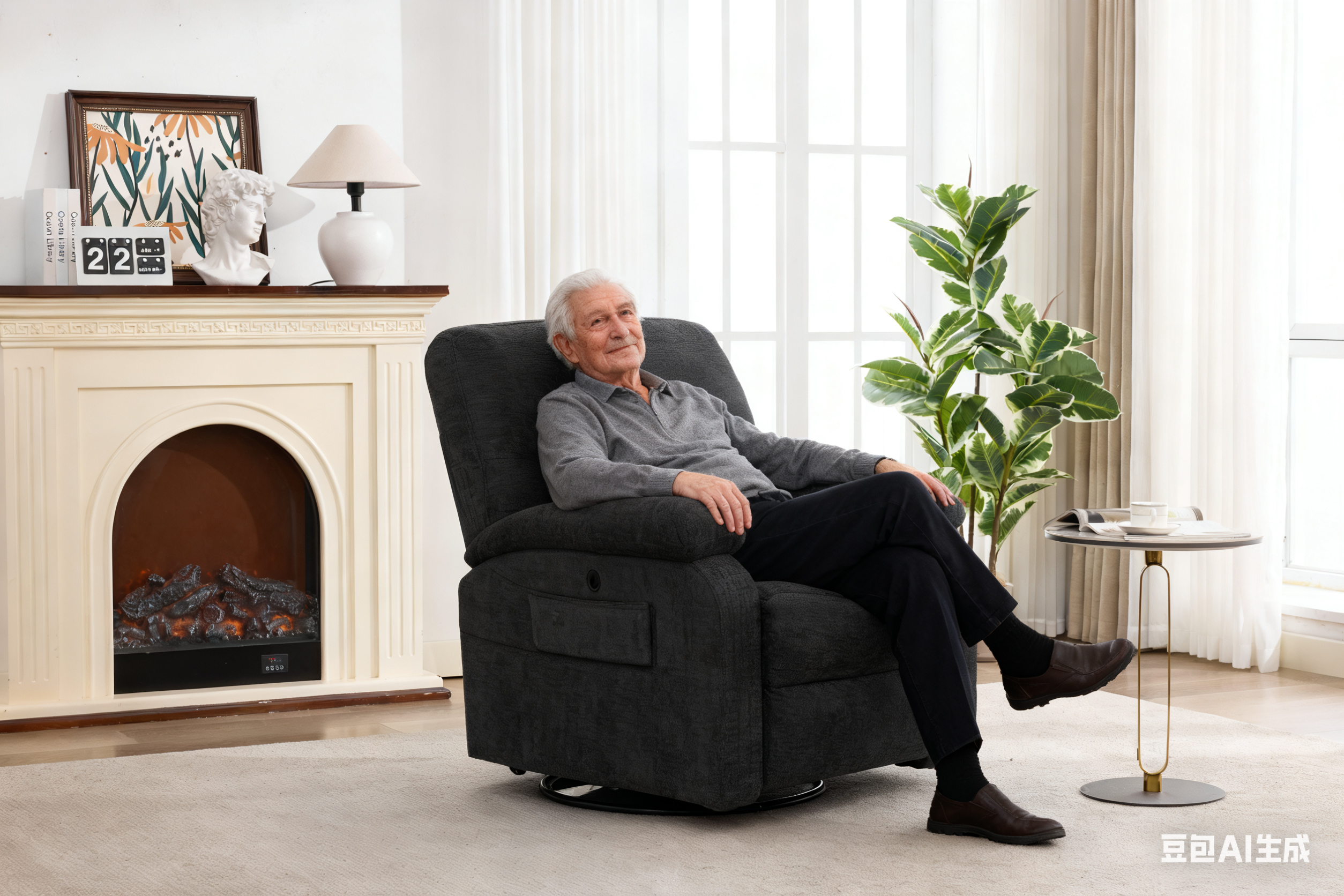 Hot Massage Manual Lounge Chair with Rocker Arms