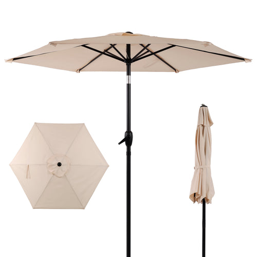 10FT Patio Umbrella with Push Button Tilt and Crank Mechanism