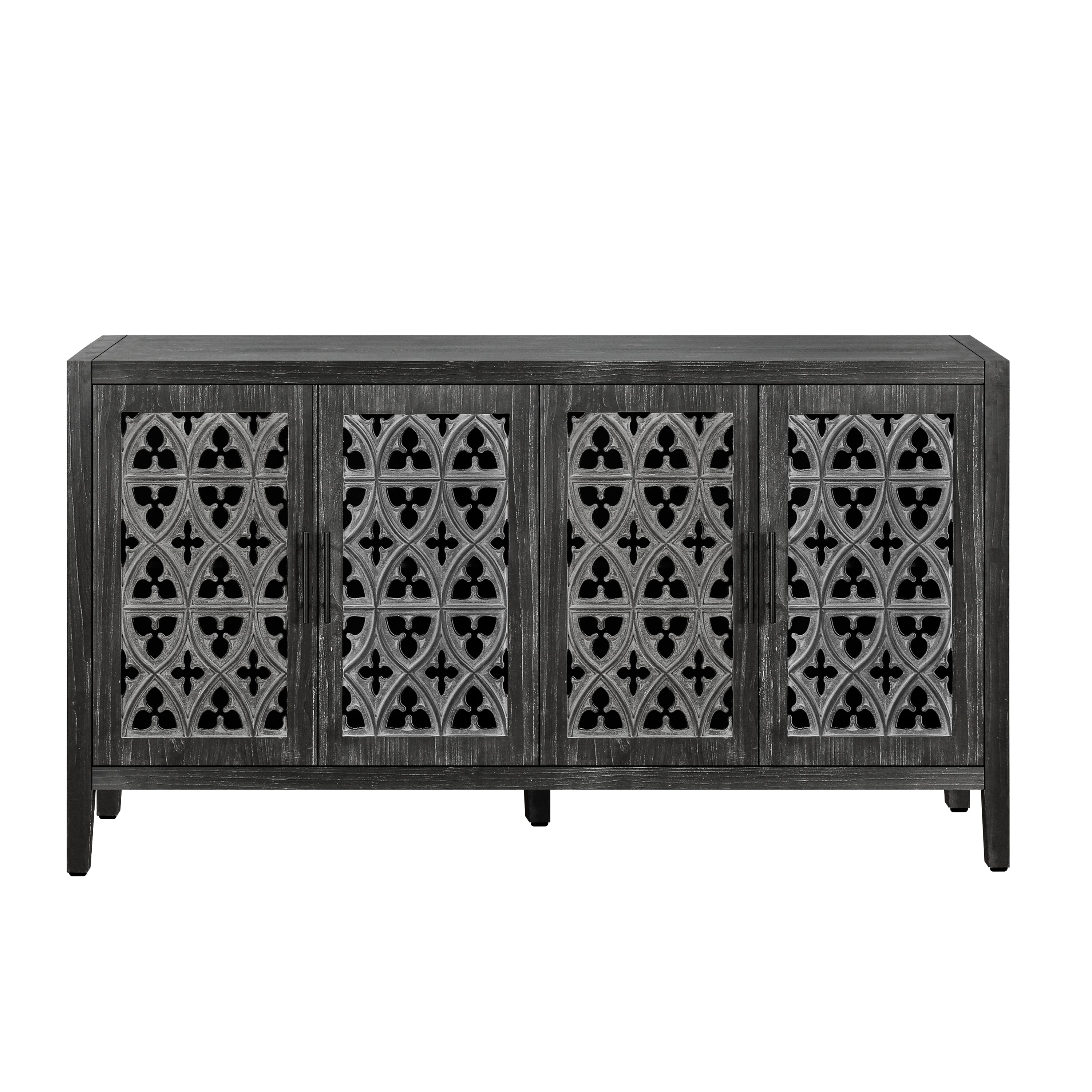 Hollow Four Door Antique Cabinet, American Country Style
