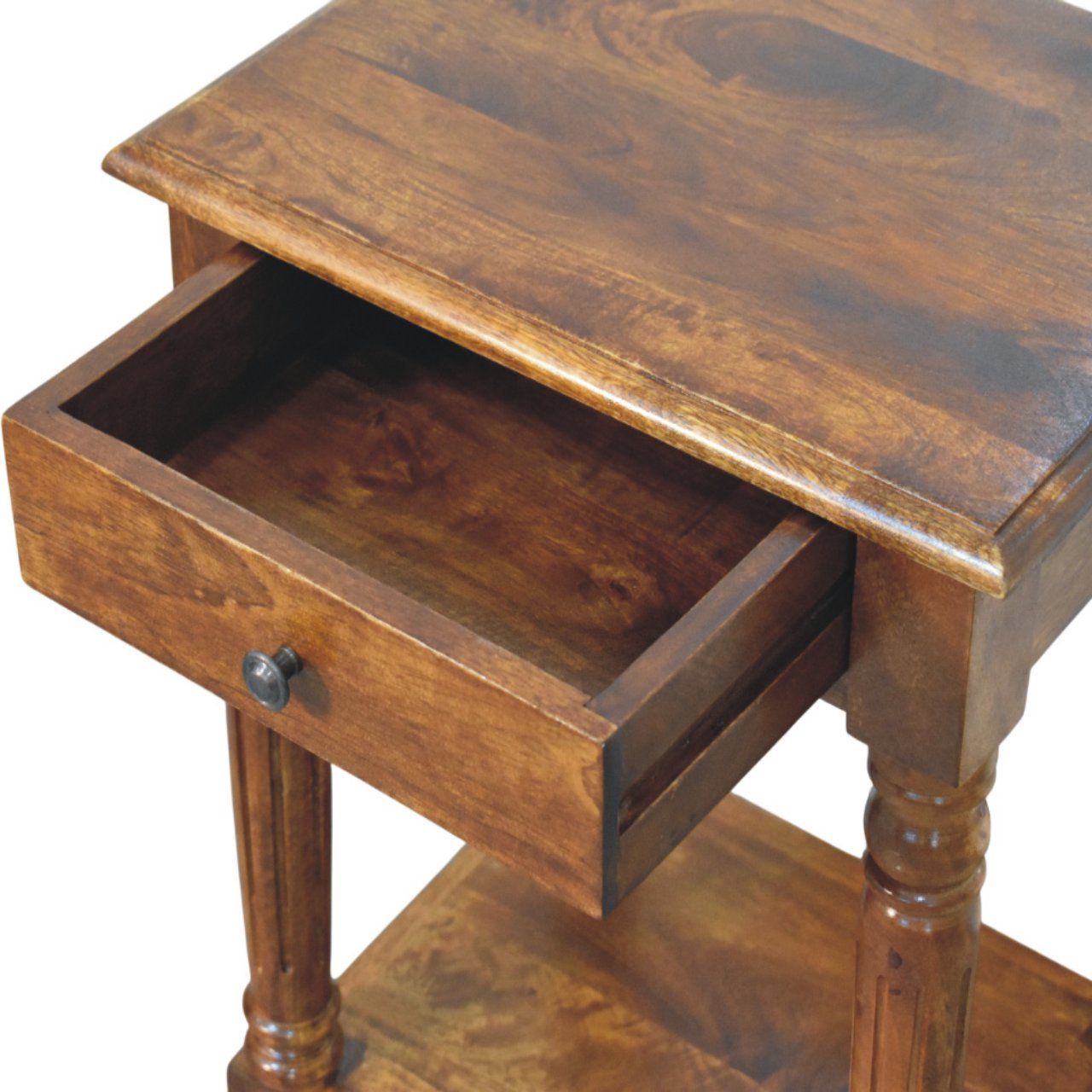 Turned Legs Drawer Table