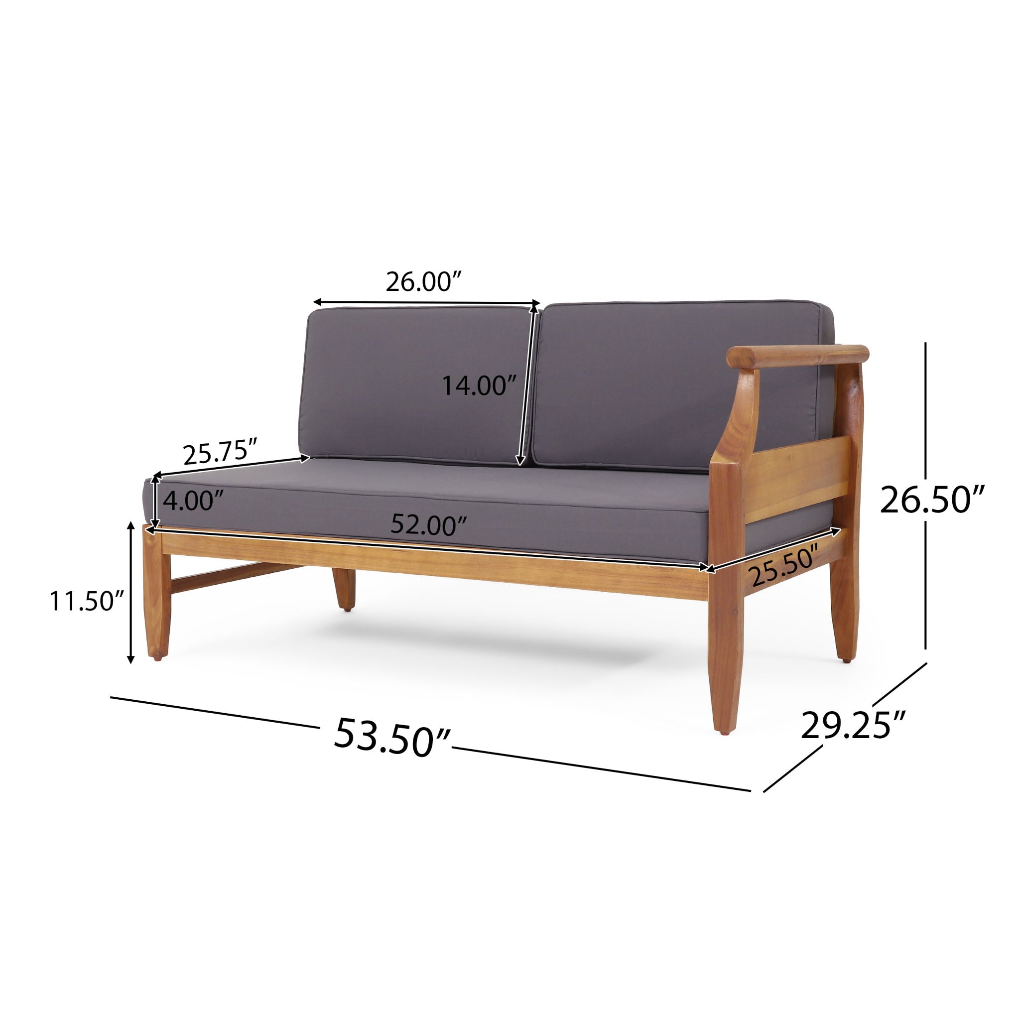 Aston 4 Piece Sofa Set - Dark Gray