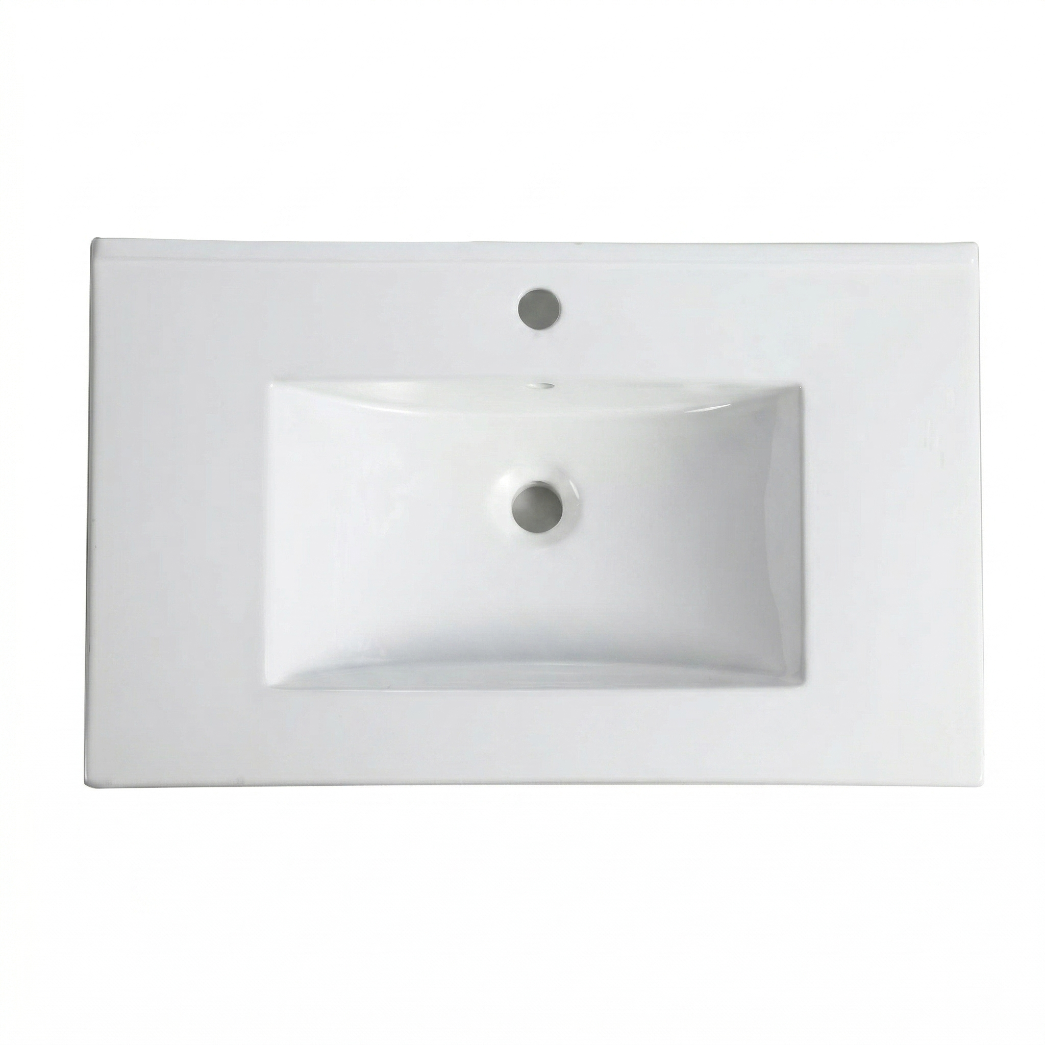 30Inch x 18.5Inch Ceramic Bathroom Vanity Sink Top with Single Hole
