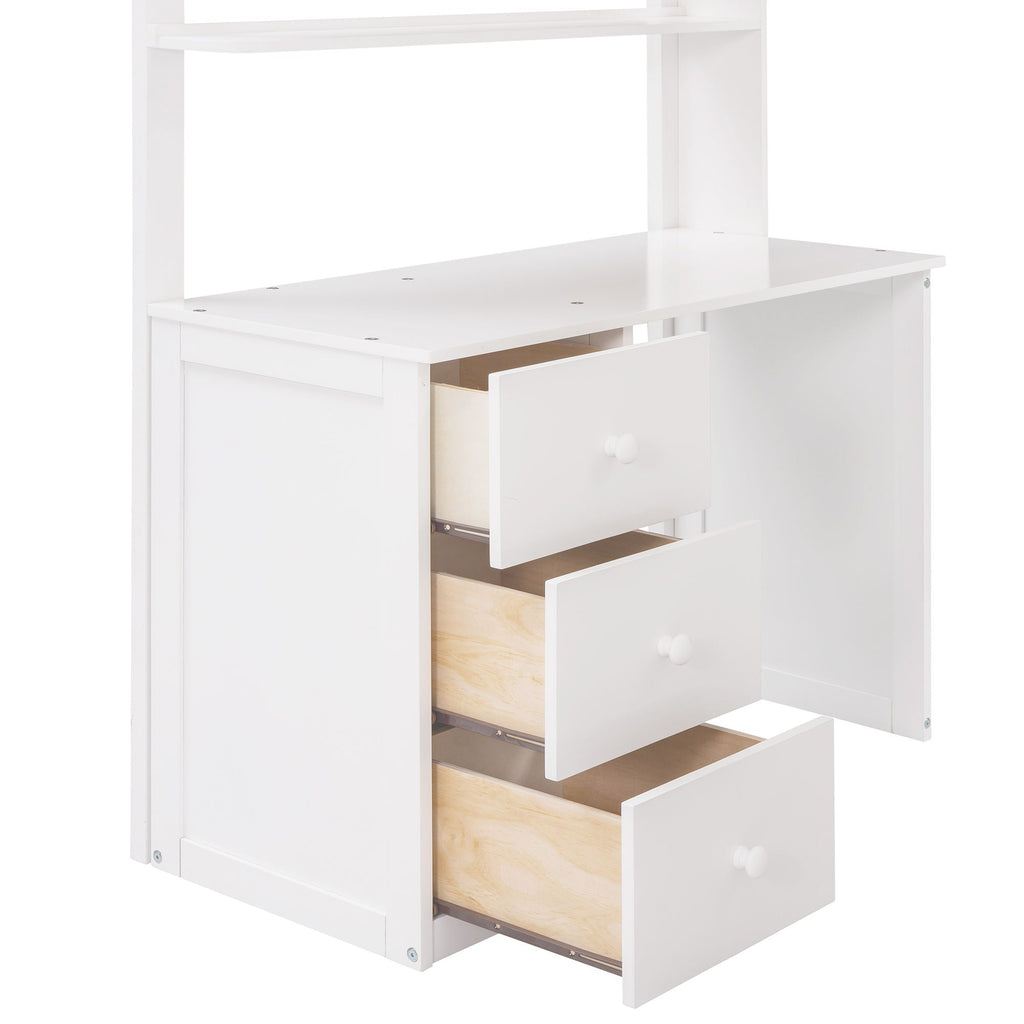 Loft Bed With Drawers, Desk, And Wardrobe