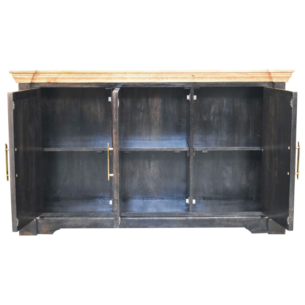 Solid Wood Regal Rustic Sideboard - 6 Compartments