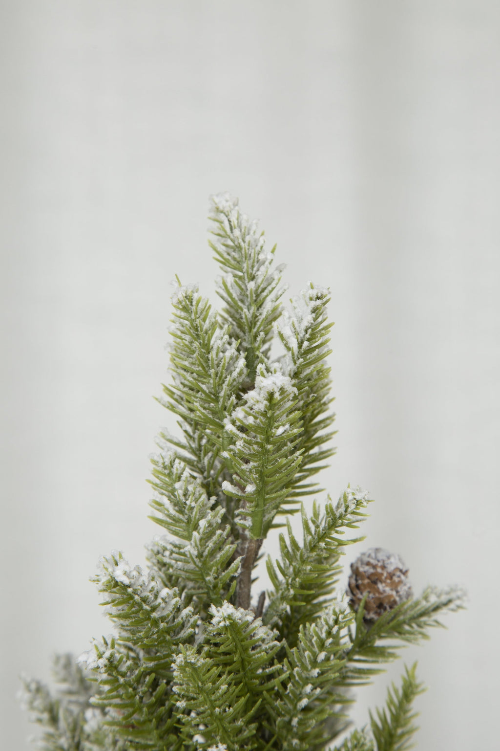 Set of 2, 13.5" Christmas PVC Tree On Wood Base With Snow