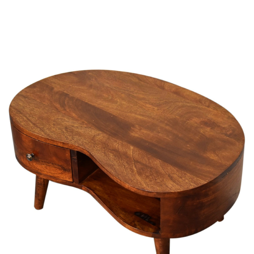 Solid Wood Mini Chestnut Wave Coffee Table