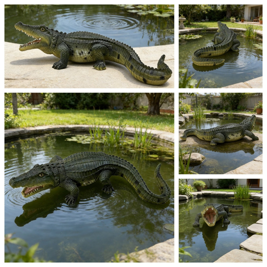 23" Simulated Crocodile Garden Statue
