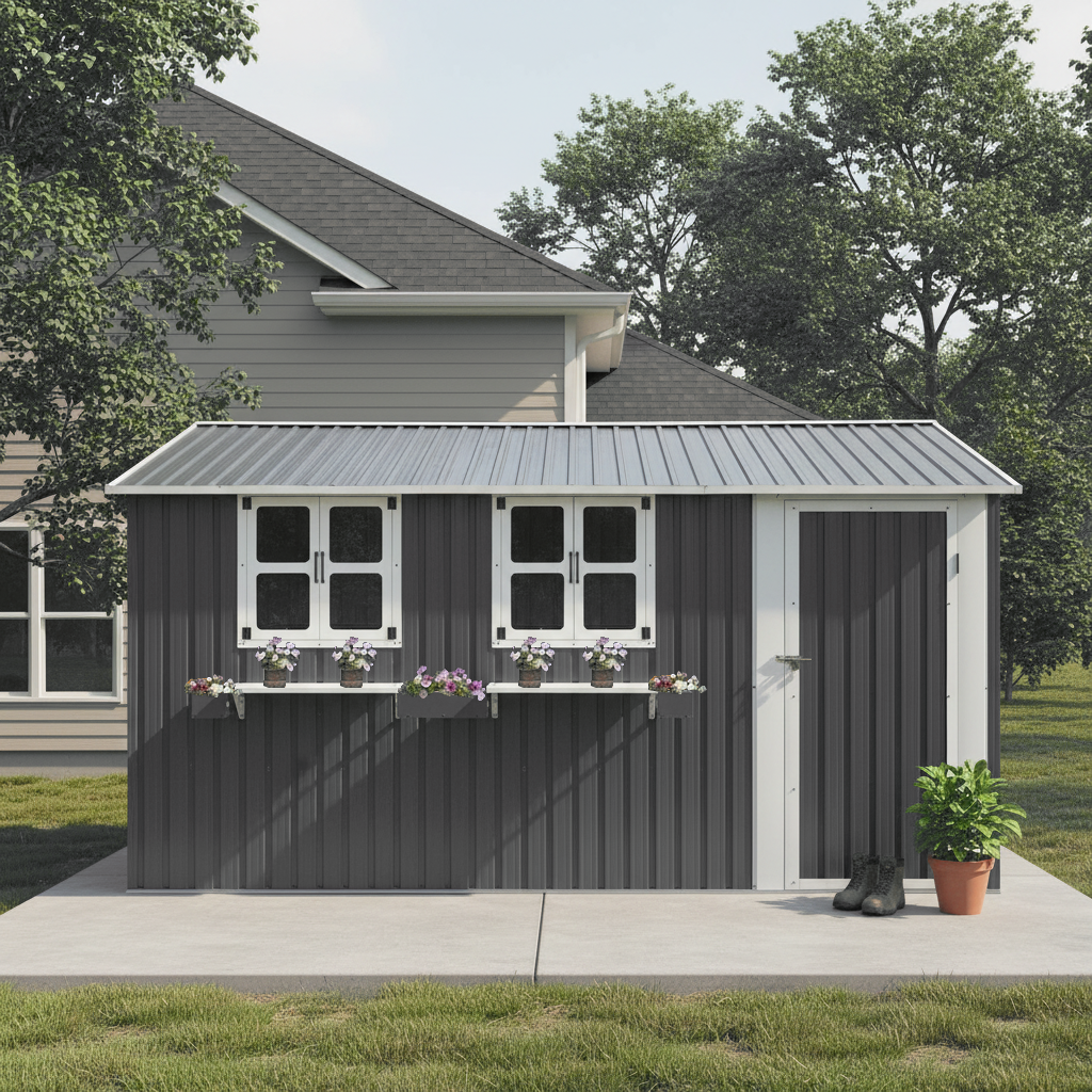 12x10 FT Outdoor Metal Storage Shed