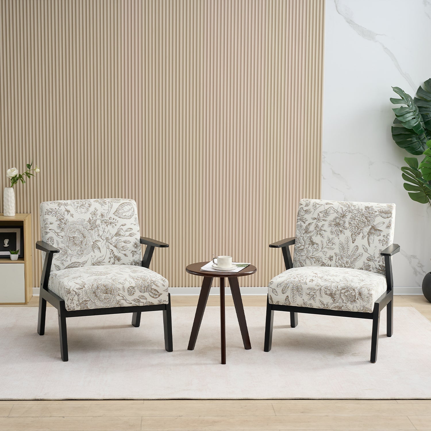 Mid-Century Modern Lounge Armchair - Seat Cushion (Beige + Grey)