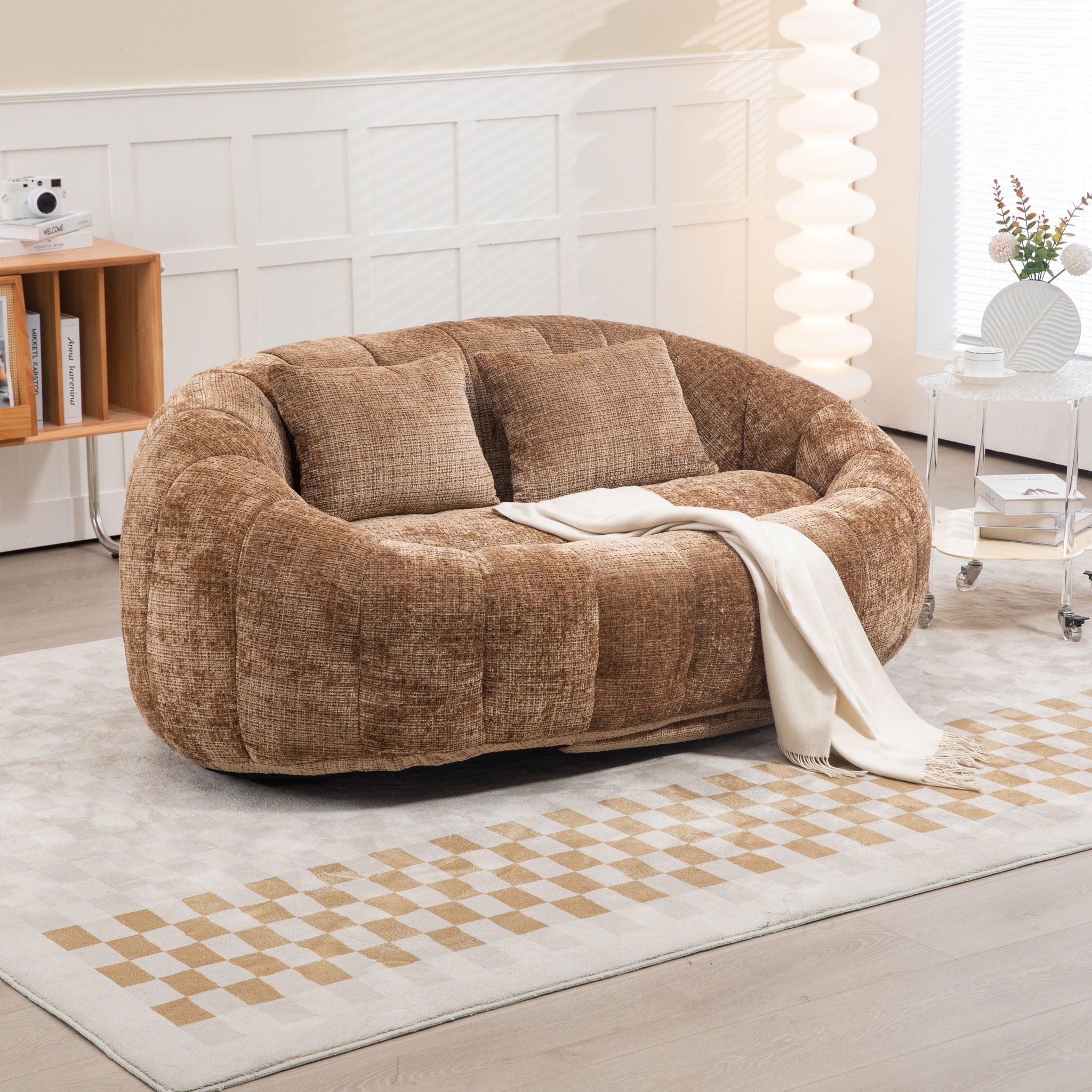 Bean Bag Lazy Sofa, Durable Comfort Lounger High Back Bean Bag Chair Couch