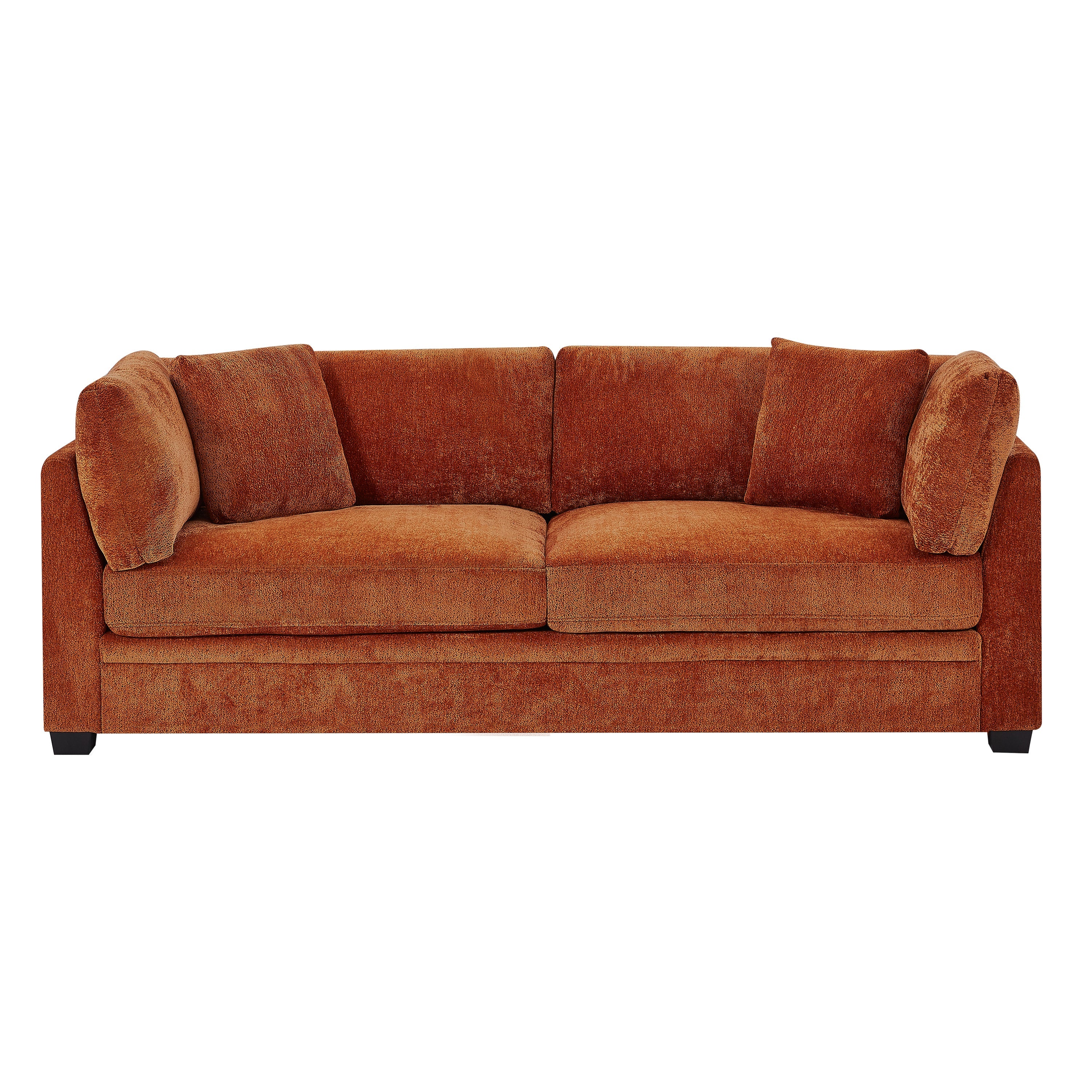 83.50" Modern Flared Arms Sofa (Caramel)