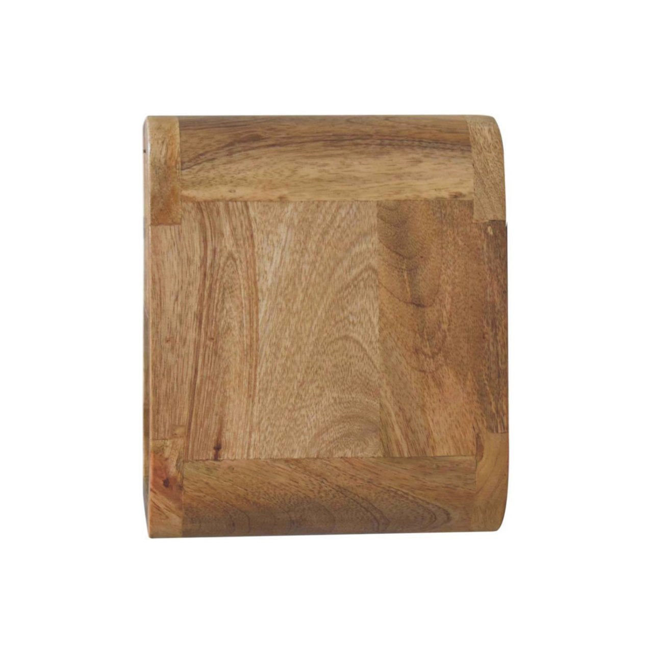 Extra Mini Wall-Mounted Curved Oak-ish Nightstand with Open Slot, 1-Drawer