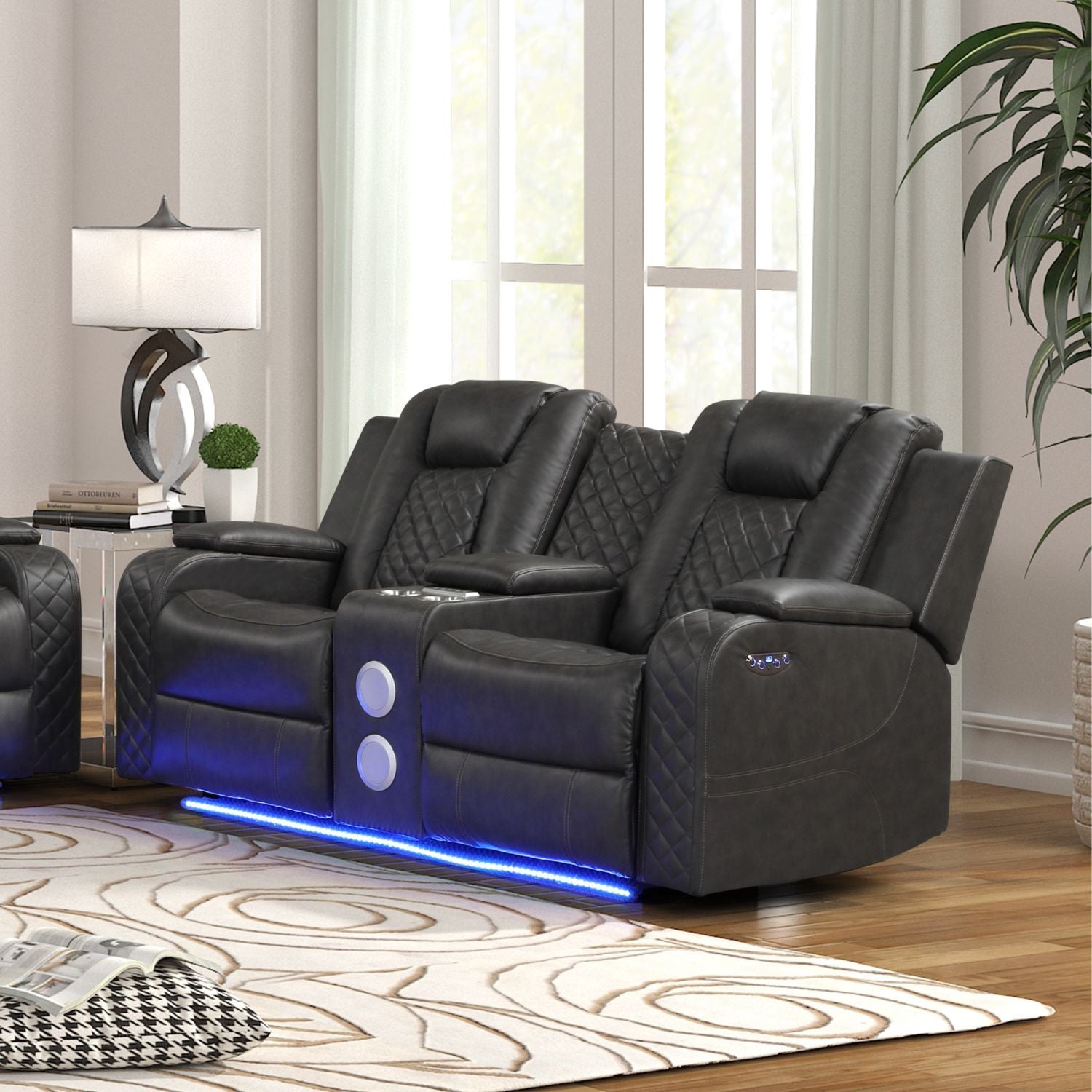 Benz - Power Recliner Set With LED Lighting And USB Charging