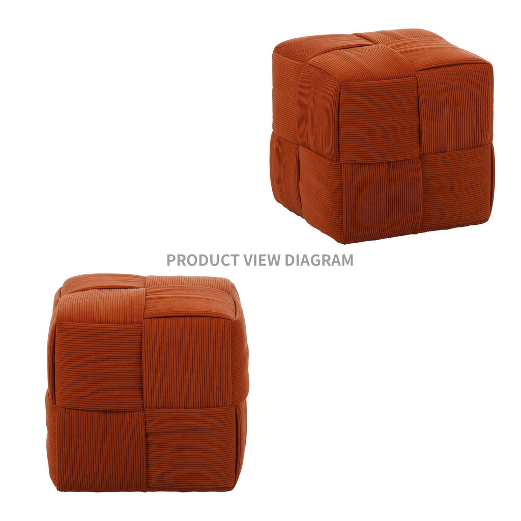 Modern Ottoman Foot Rest With Woven Design