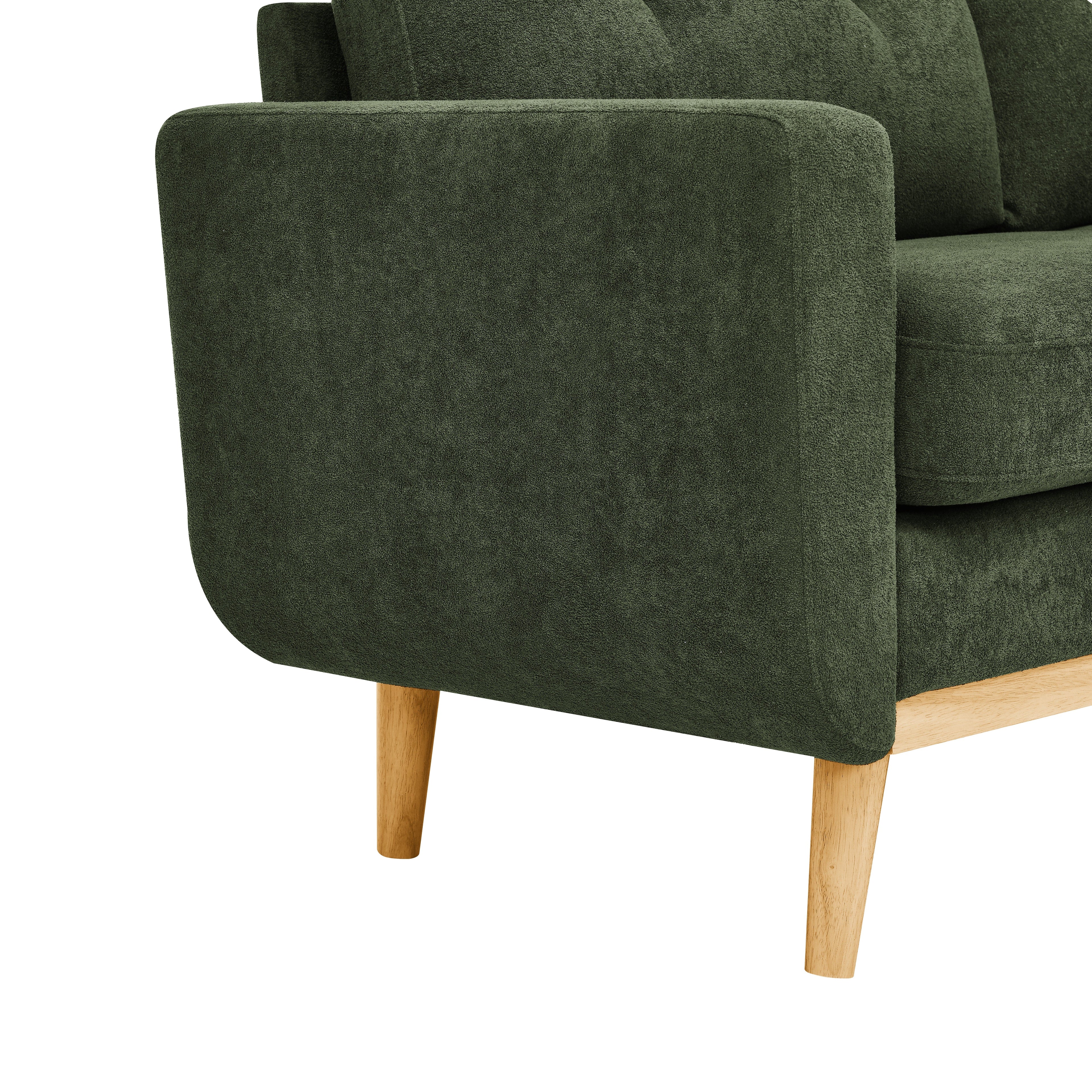 67.7" Wide Mid-Century Modern Upholstered Tufted Loveseat Sofa With Wooden Legs