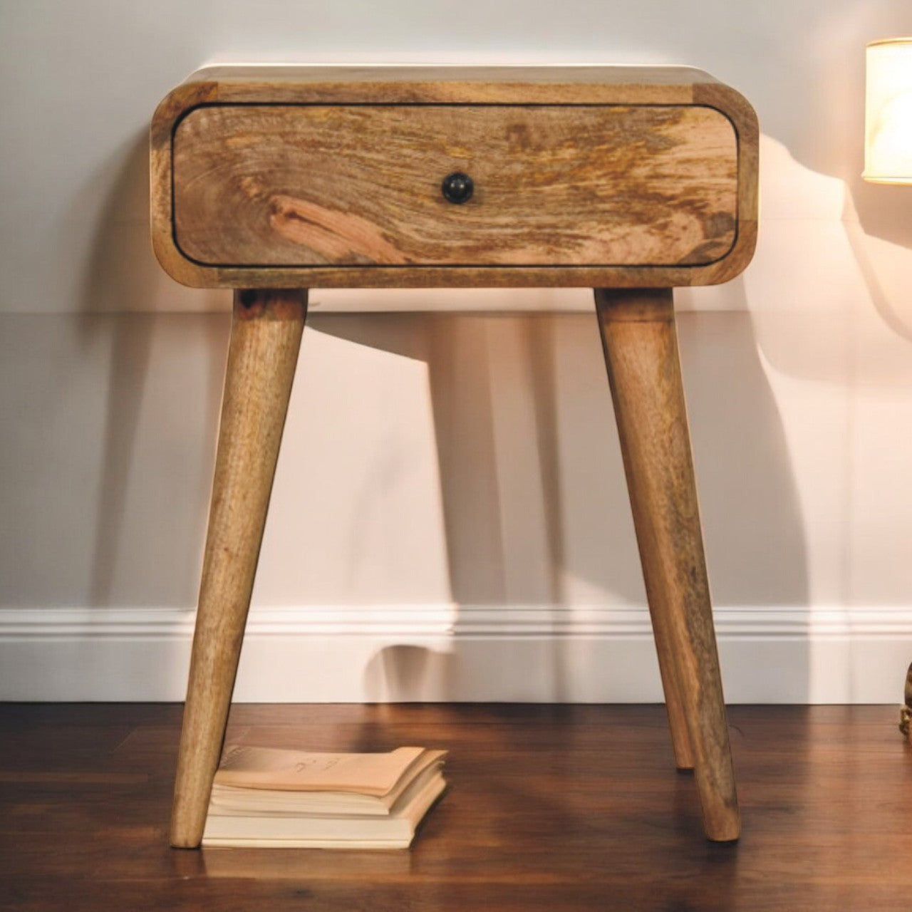 Solid Wood Avora Nightstand with 1-Drawer, Oak-ish