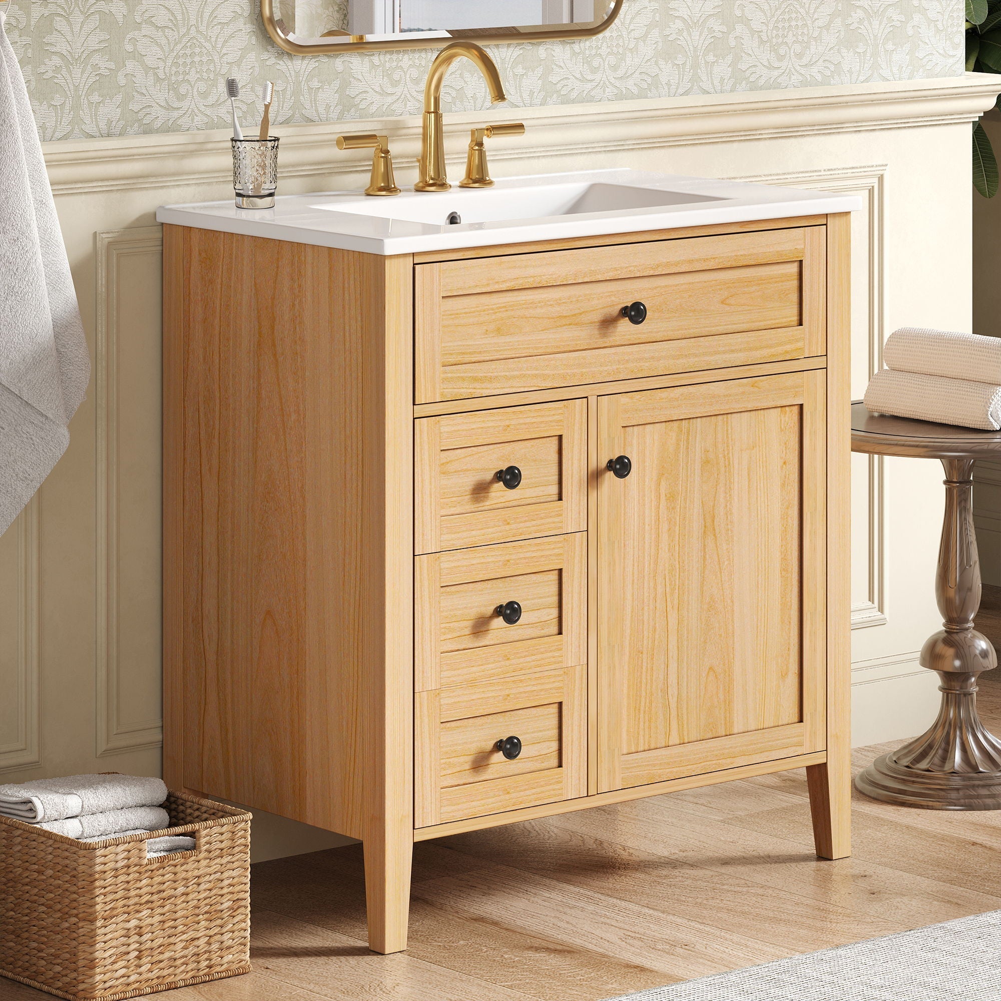 Bathroom Vanity With Sink, Soft Closing Cabinet