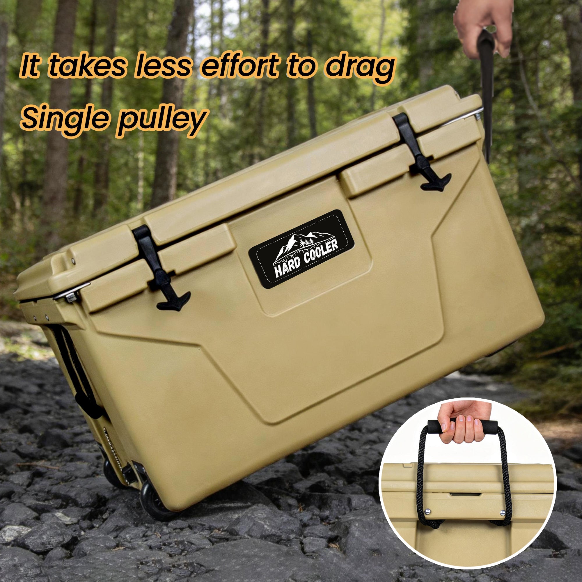 85 Quart Khaki Bear-Resistant Rotomolded Cooler
