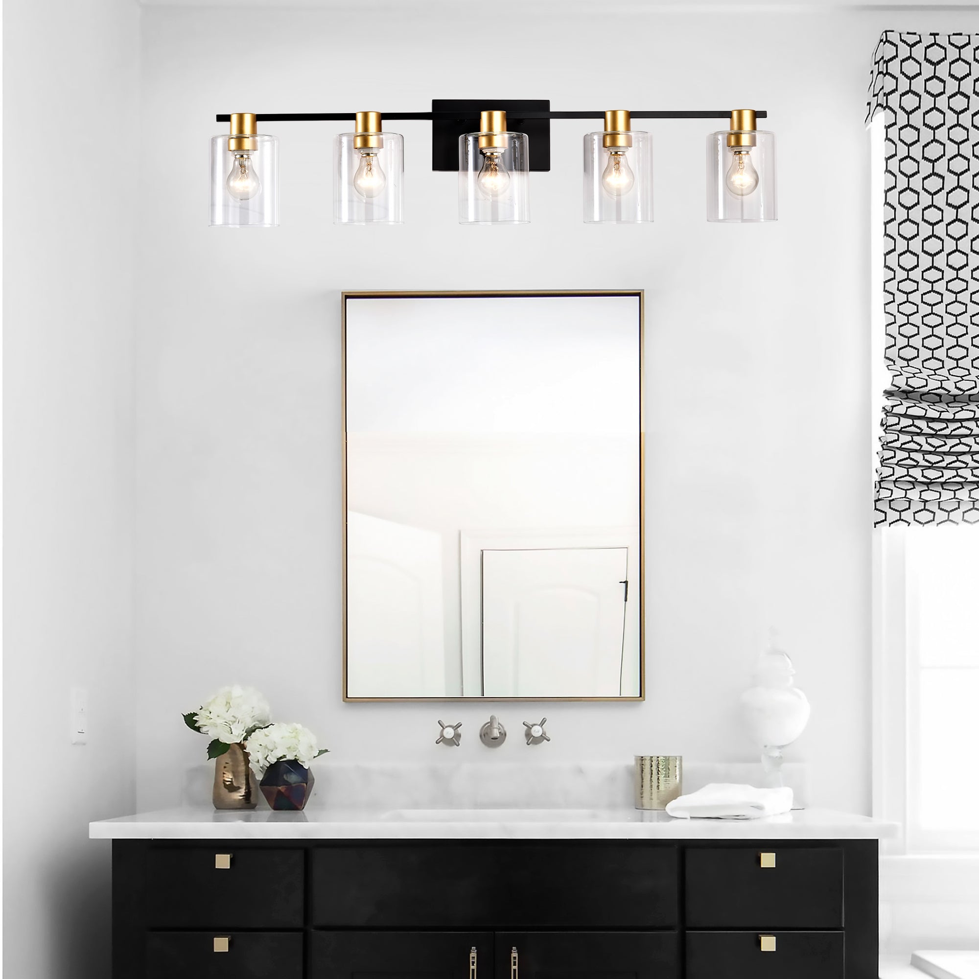 5-Light Matte Bathroom Lighting