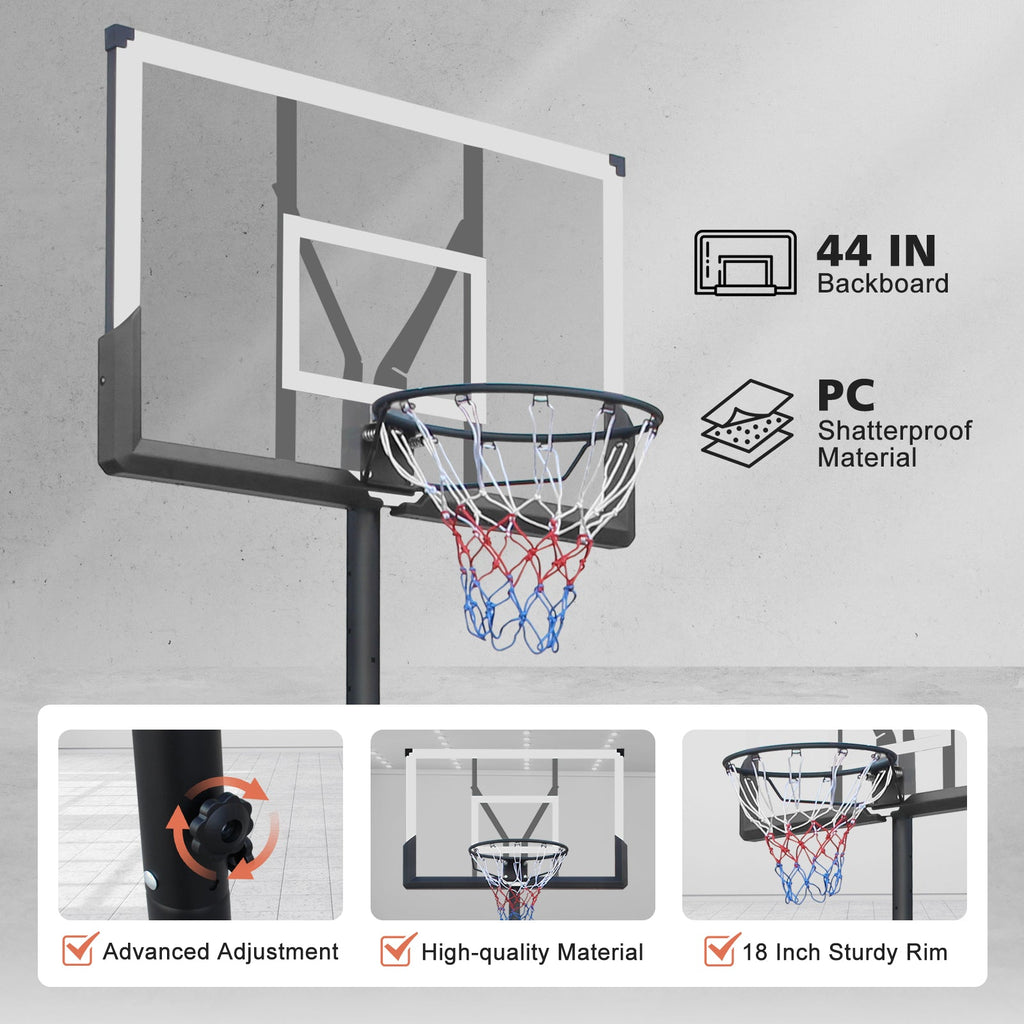 Basketball Hoop with 5.73-10FT Adjustable Height