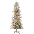 HOMCOM 7.5ft Tall Prelit Artificial Christmas Tree