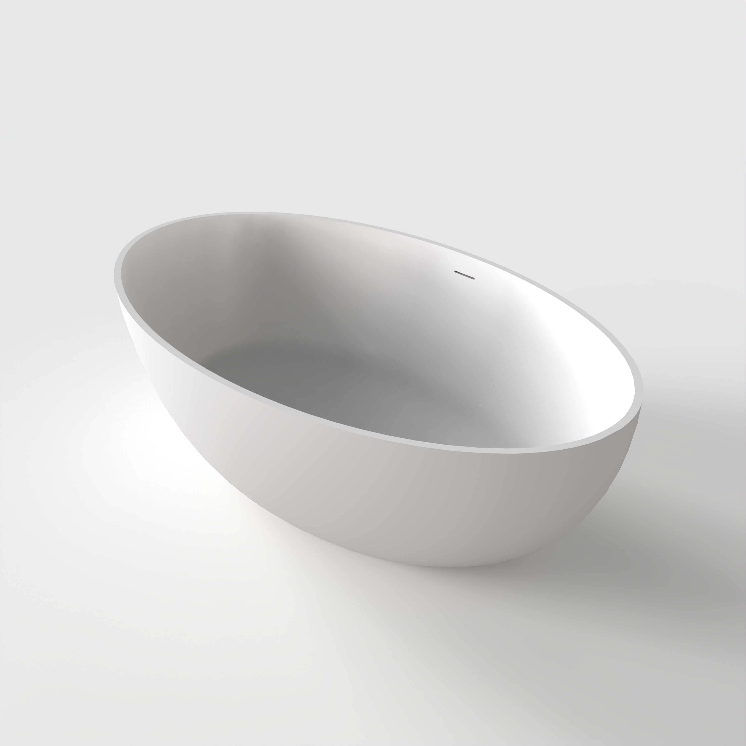67 Inch Freestanding Solid Surface Soaking Bathtub