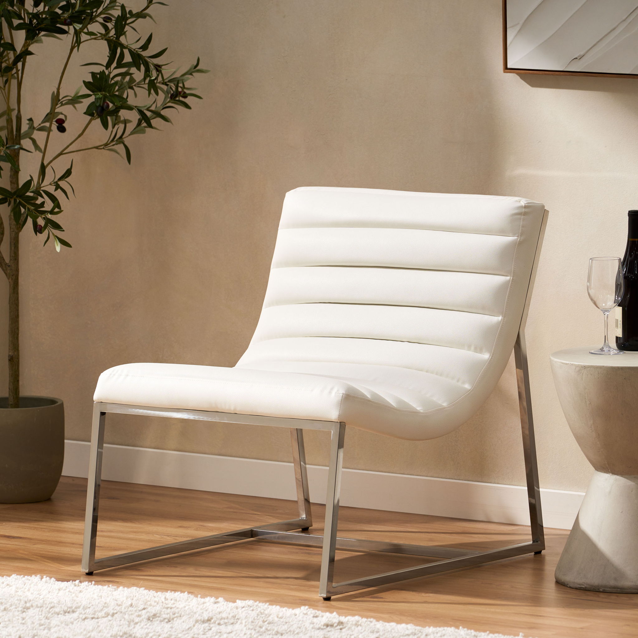 Wilmouth Roll Occasional Chair - White