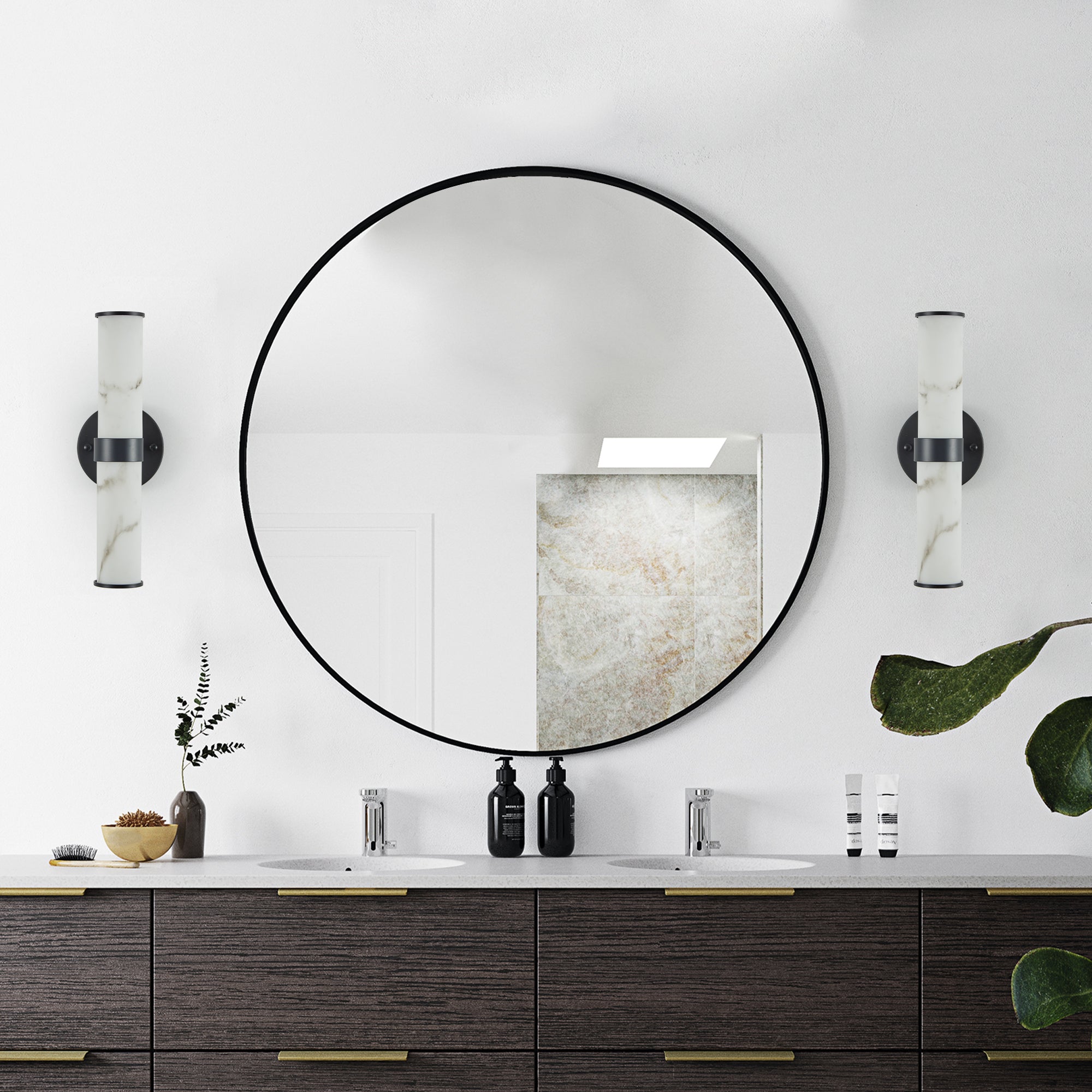 Resin Imitation Marble Texture Wall Light - Set of 2