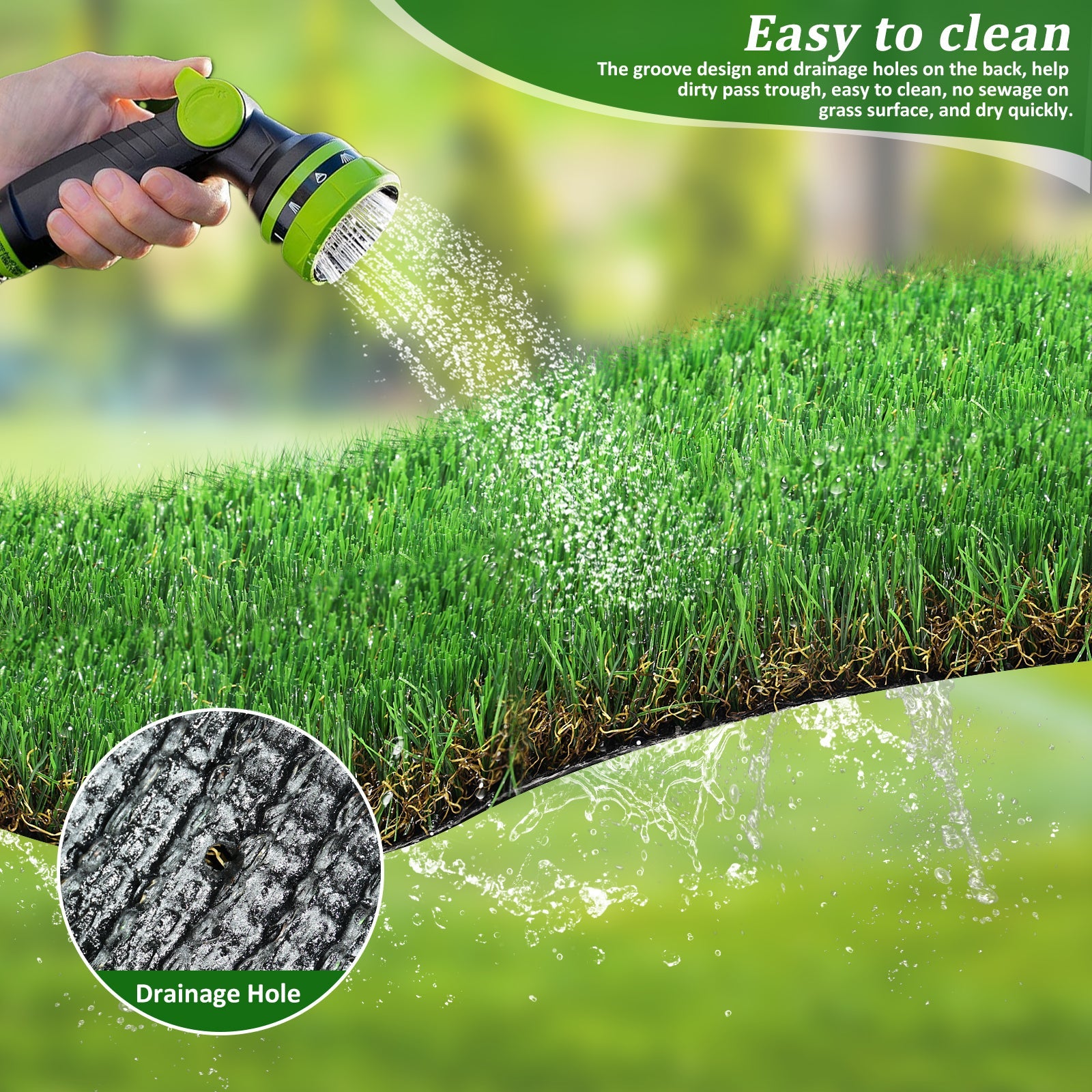 6.5FT X 33FT Outdoor Artificial Grass Runner Rug