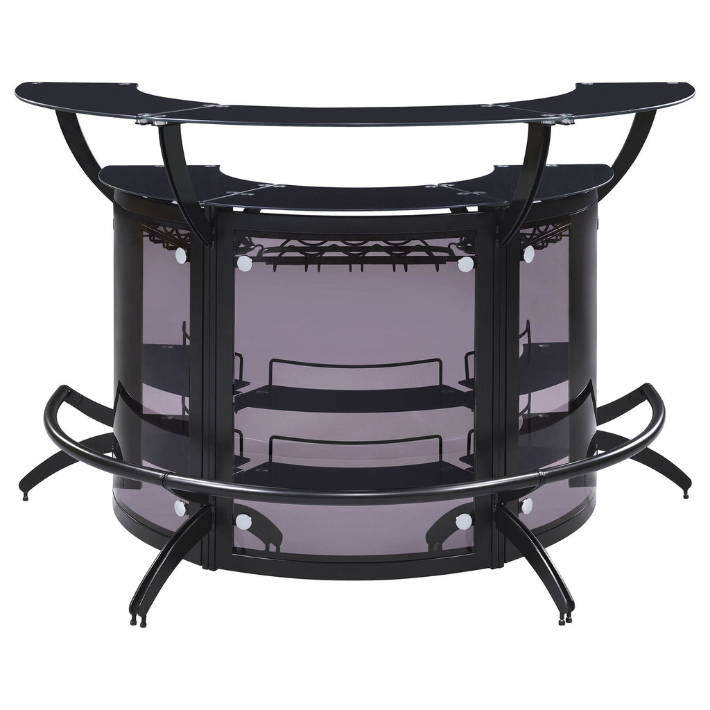 Elaina - 3 Piece Curved Freestanding Home Bar - Black