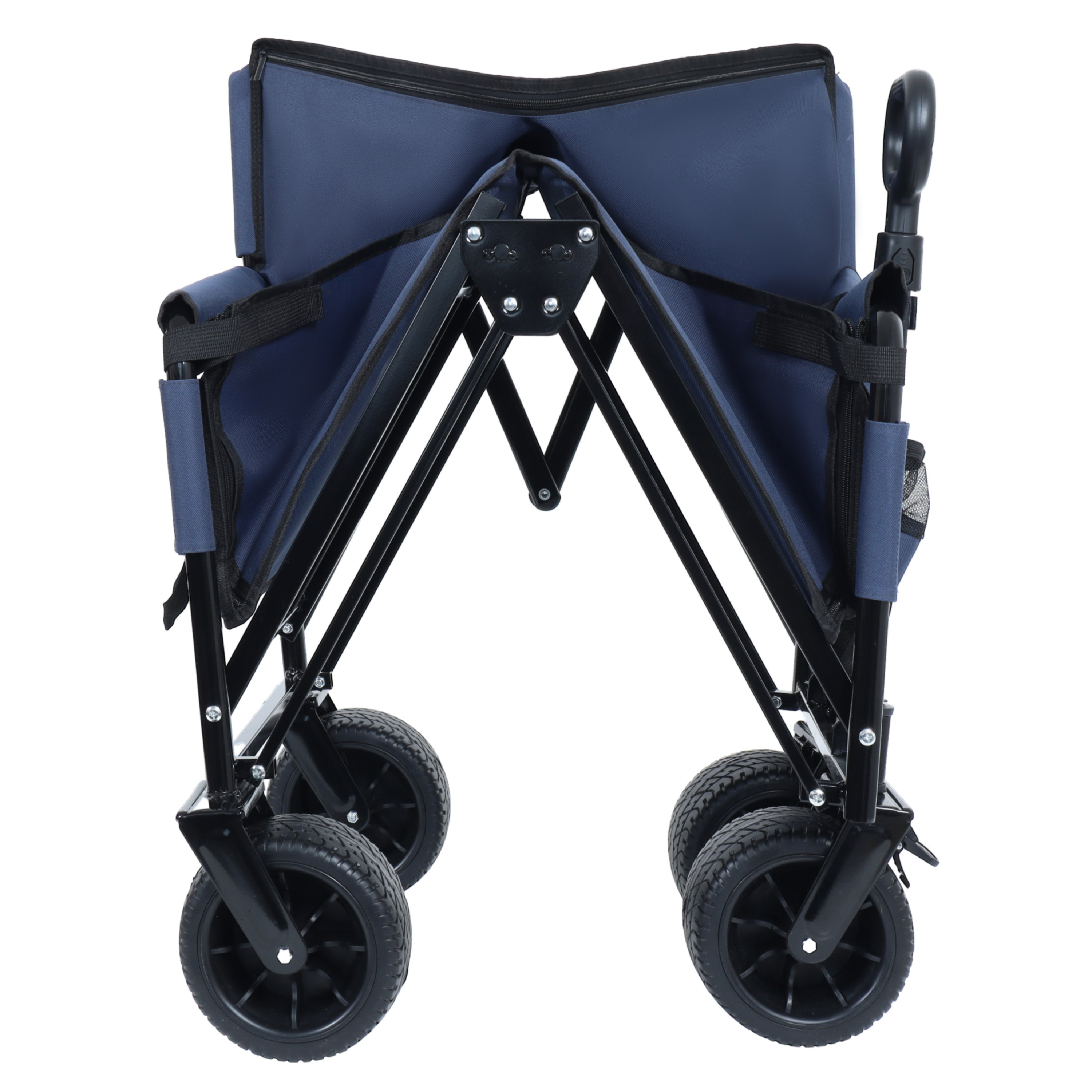 3-in-1 Folding Wagon Cart with Bench Seat & Storage