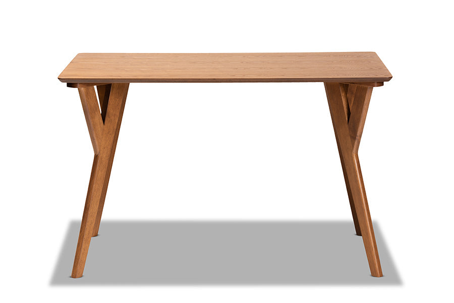 Baxton Studio Sahar Mid-Century Modern Transitional Walnut Brown Finished Wood Dining Table