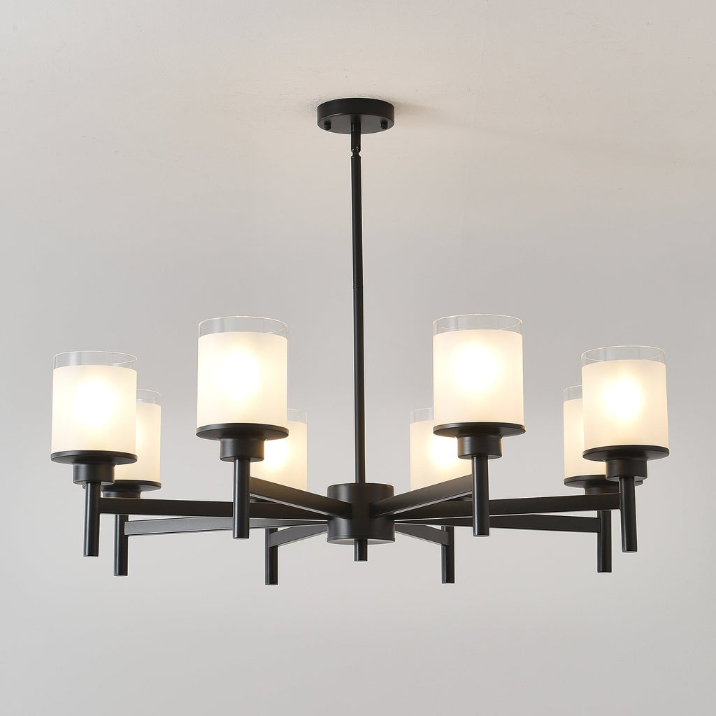 8-Light Frosted Glass Farmhouse Chandelier