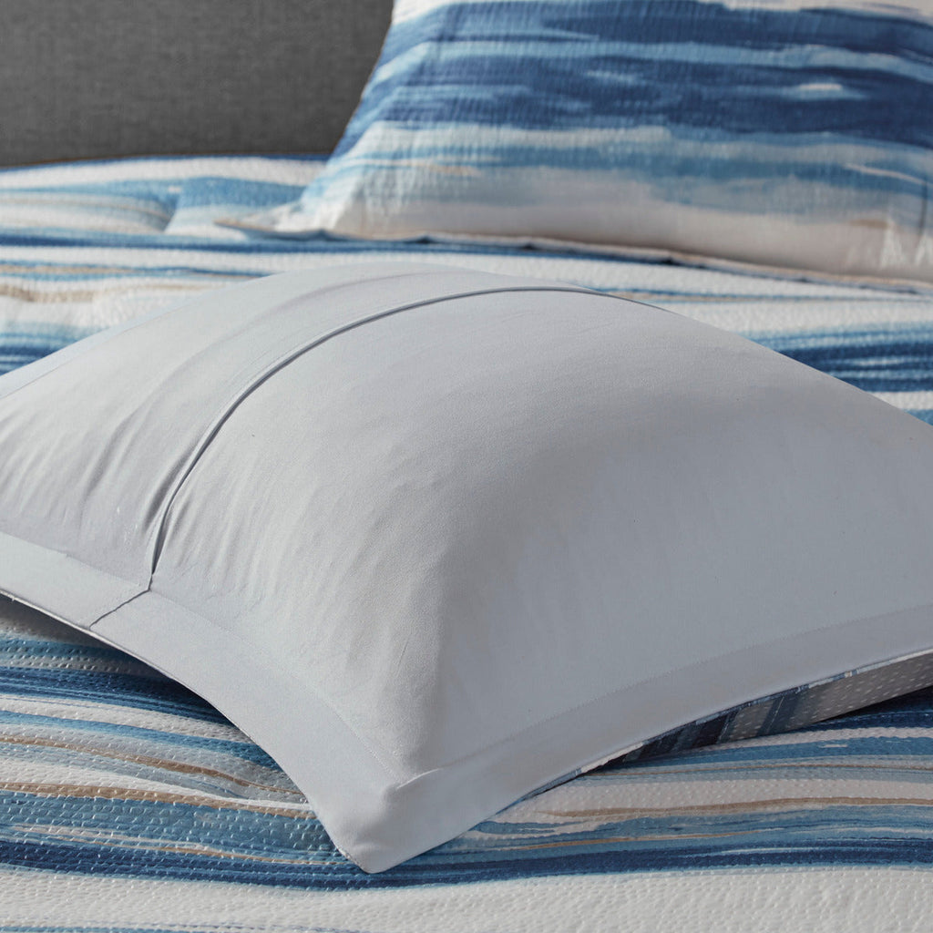 8 Piece Printed Seersucker Comforter and Quilt Set Collection