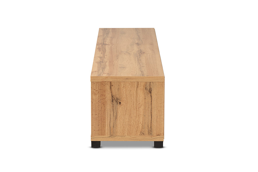 Baxton Studio Beasley Modern and Contemporary Oak Brown Finished Wood 1-Drawer TV Stand