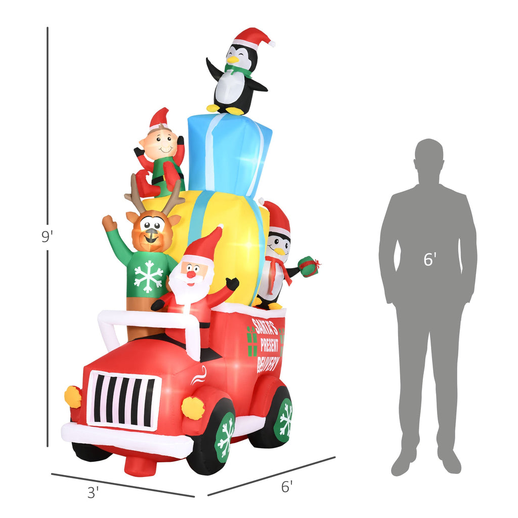Outsunny 9ft Christmas Inflatables Outdoor Decorations