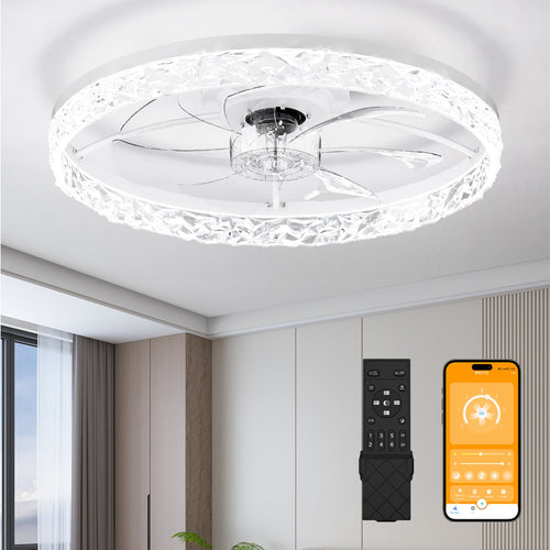 23.6" Ceiling Fan with Lights, Remote and App Control