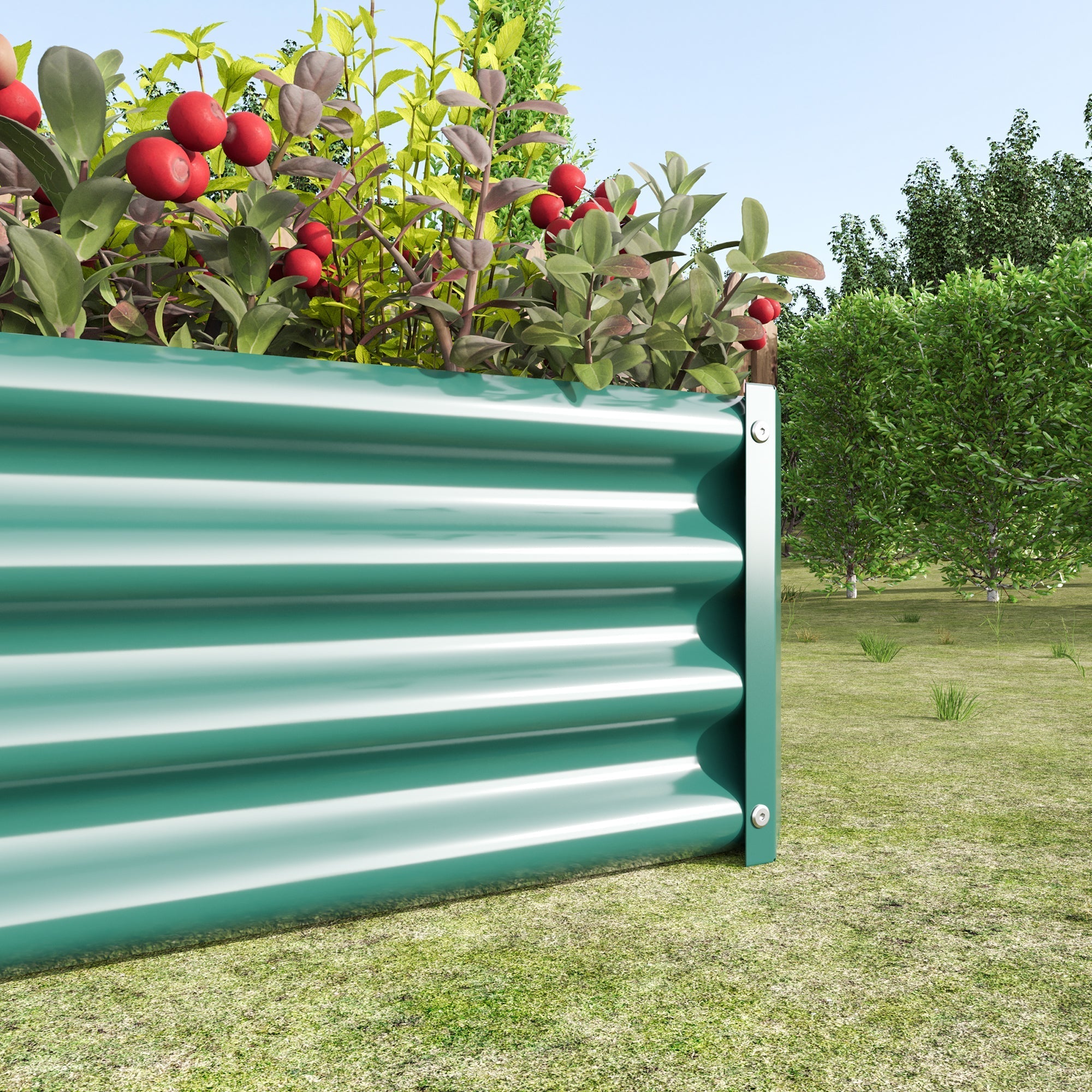 Metal Raised Garden Bed, Rectangle Raised Planter 4×2×1ft