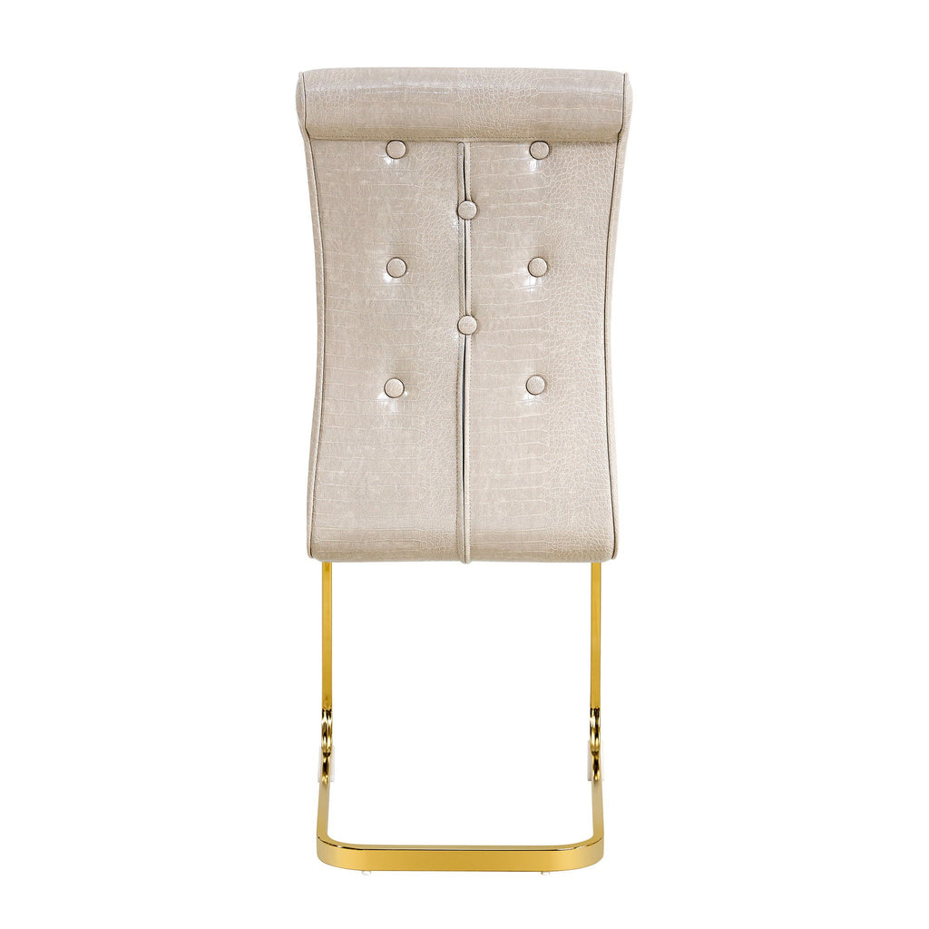 Elegant Design Alligator Skin Upholstered Dining Chairs