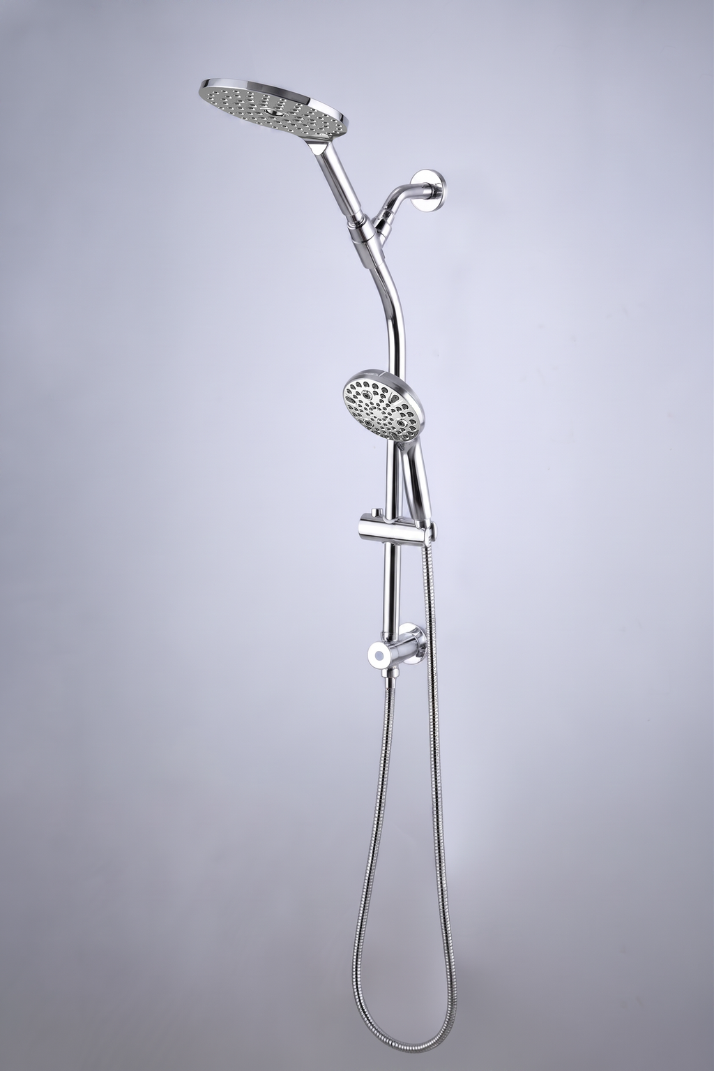 High Pressure Dual Shower Head Set - 26 Inch Tool-Free Adjustable Slide Bar,10 Spray Settings and Handheld.