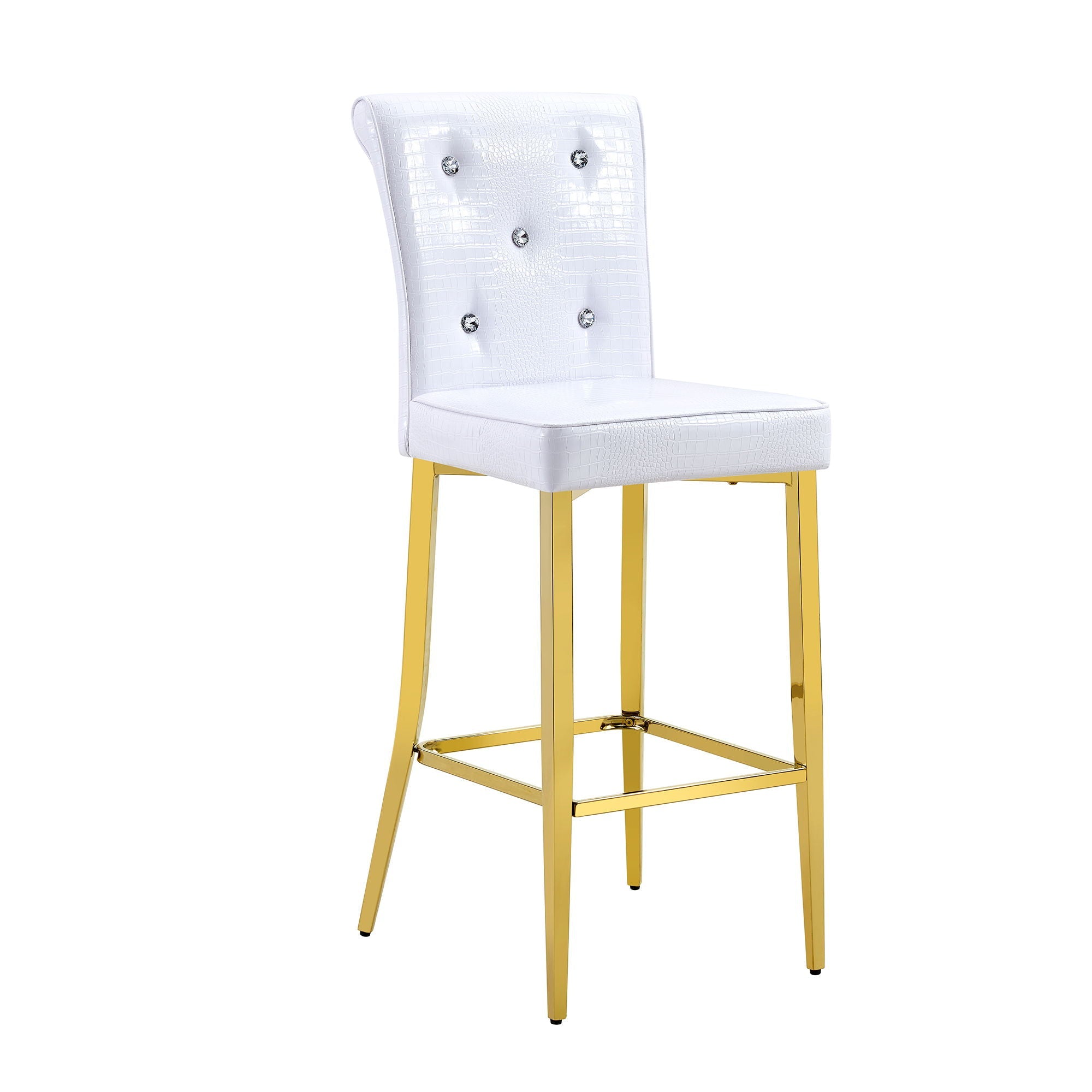 Bar Chairs With Crystal Clasp Design (Set of 2)