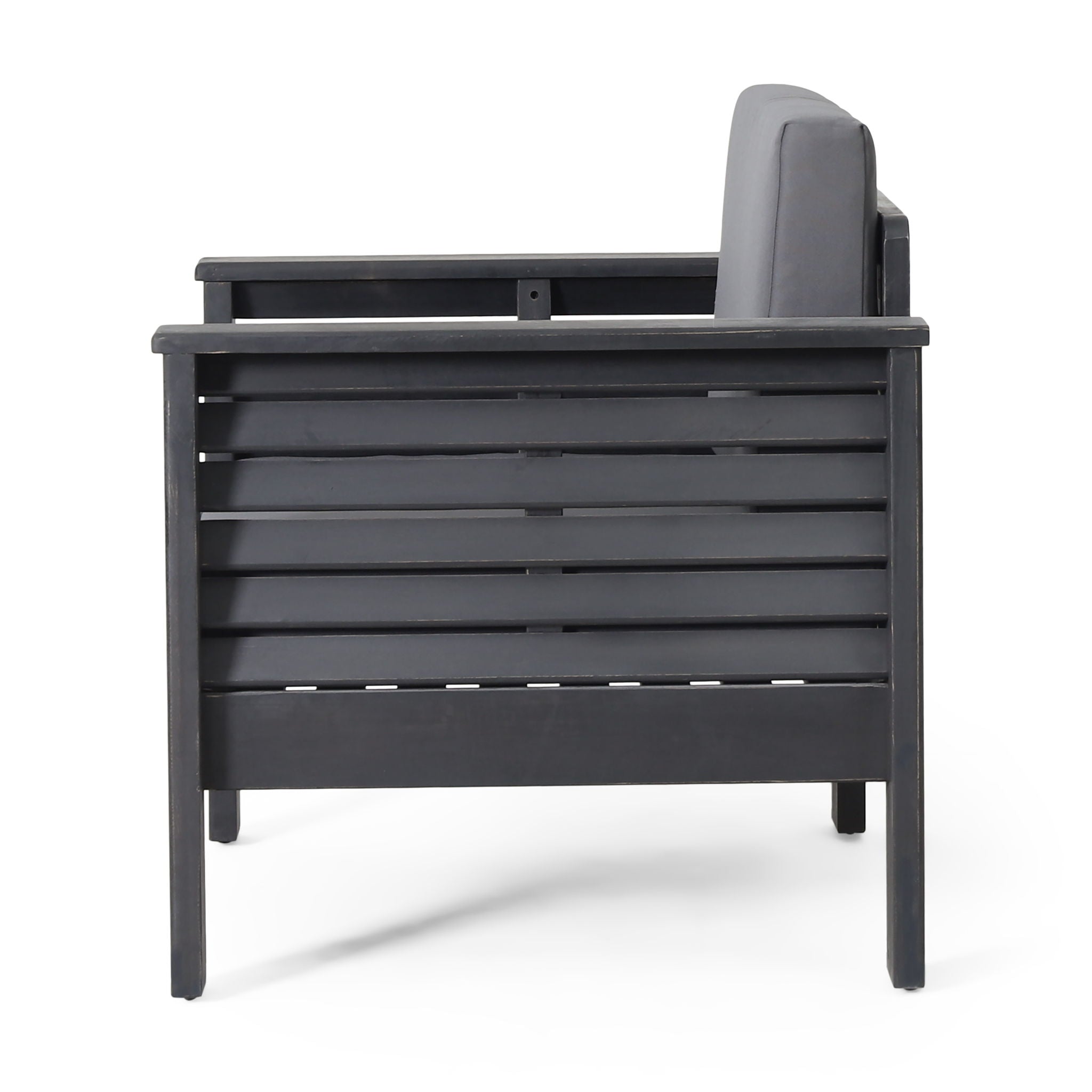 Slat Design Club Chairs With Cushions