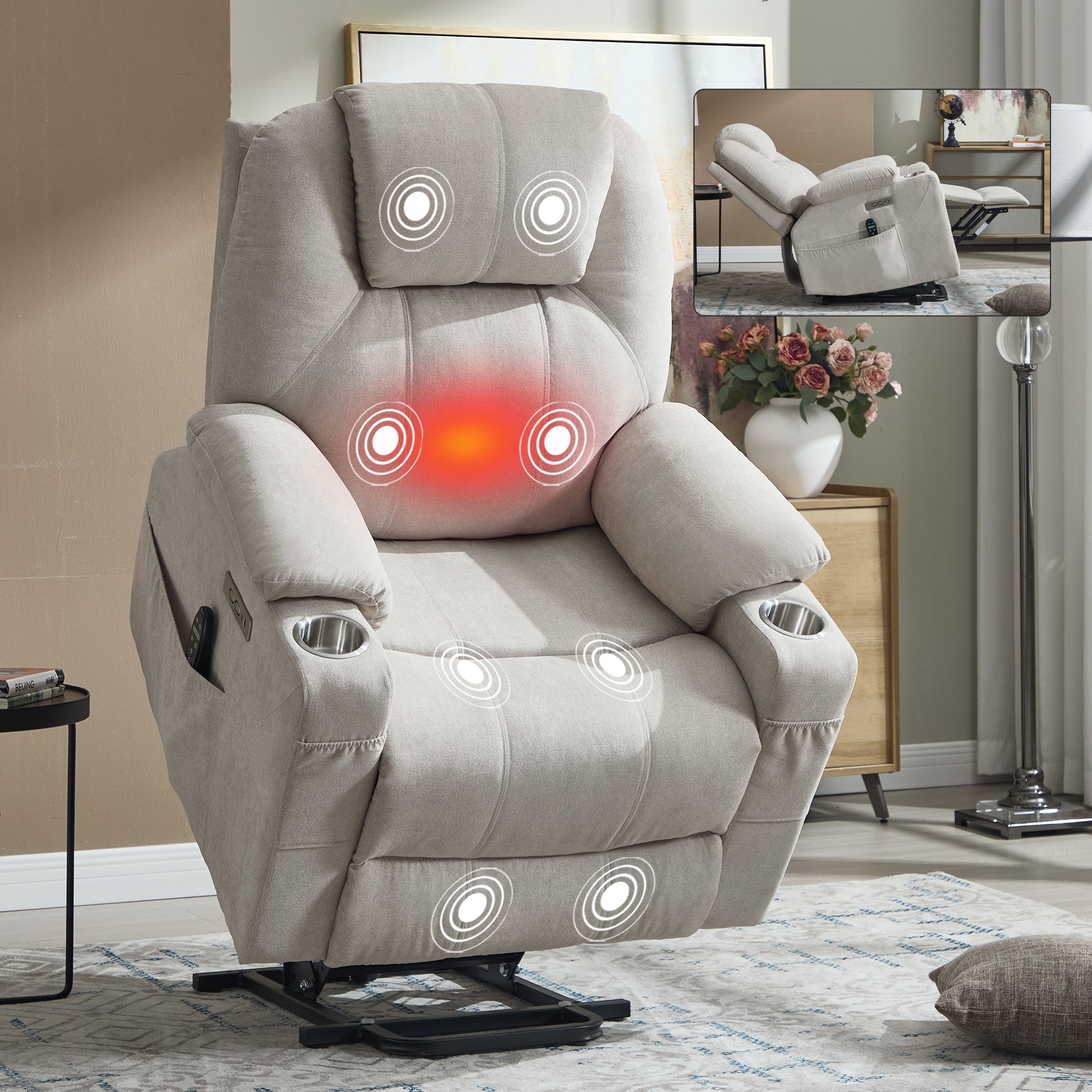 Premium Power Lift Recliner Chair with Massage Functionality