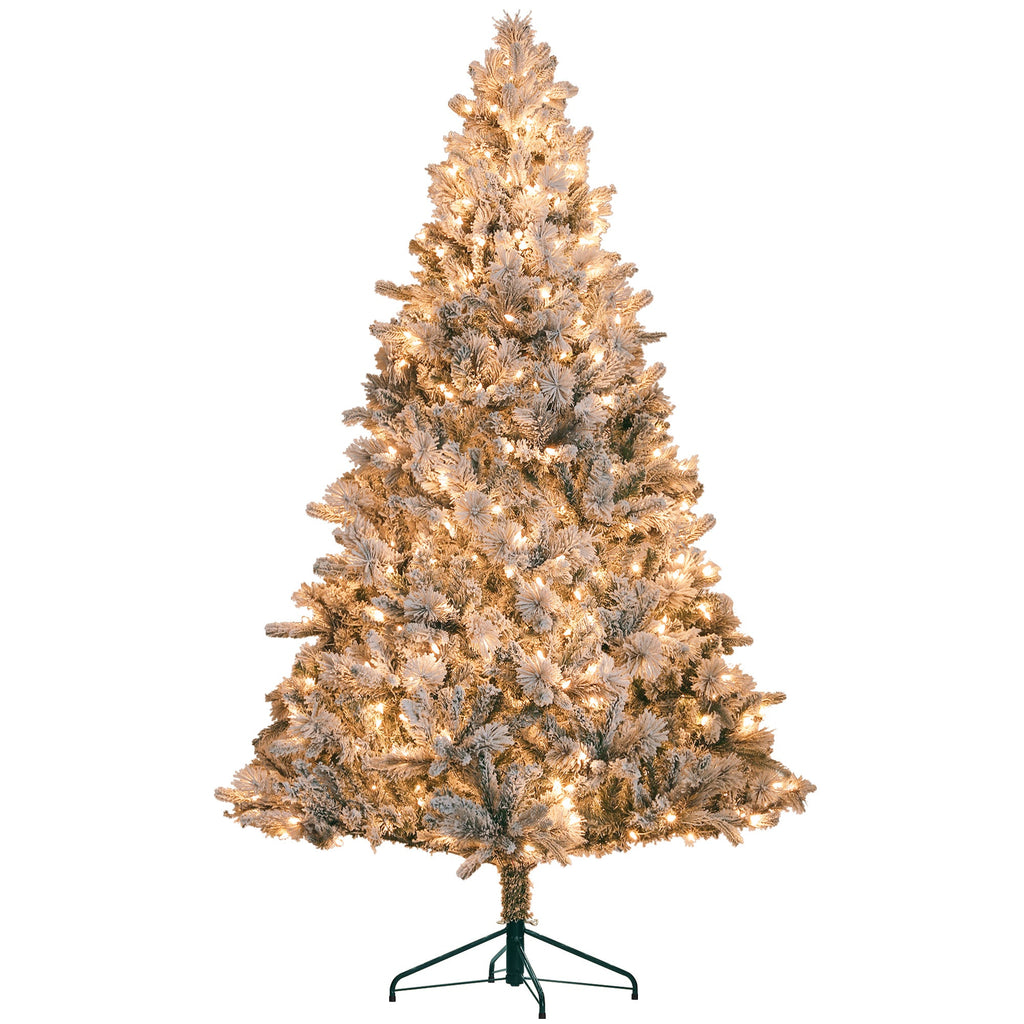 HOMCOM 7.5 ft Pre-Lit Artificial Christmas Tree