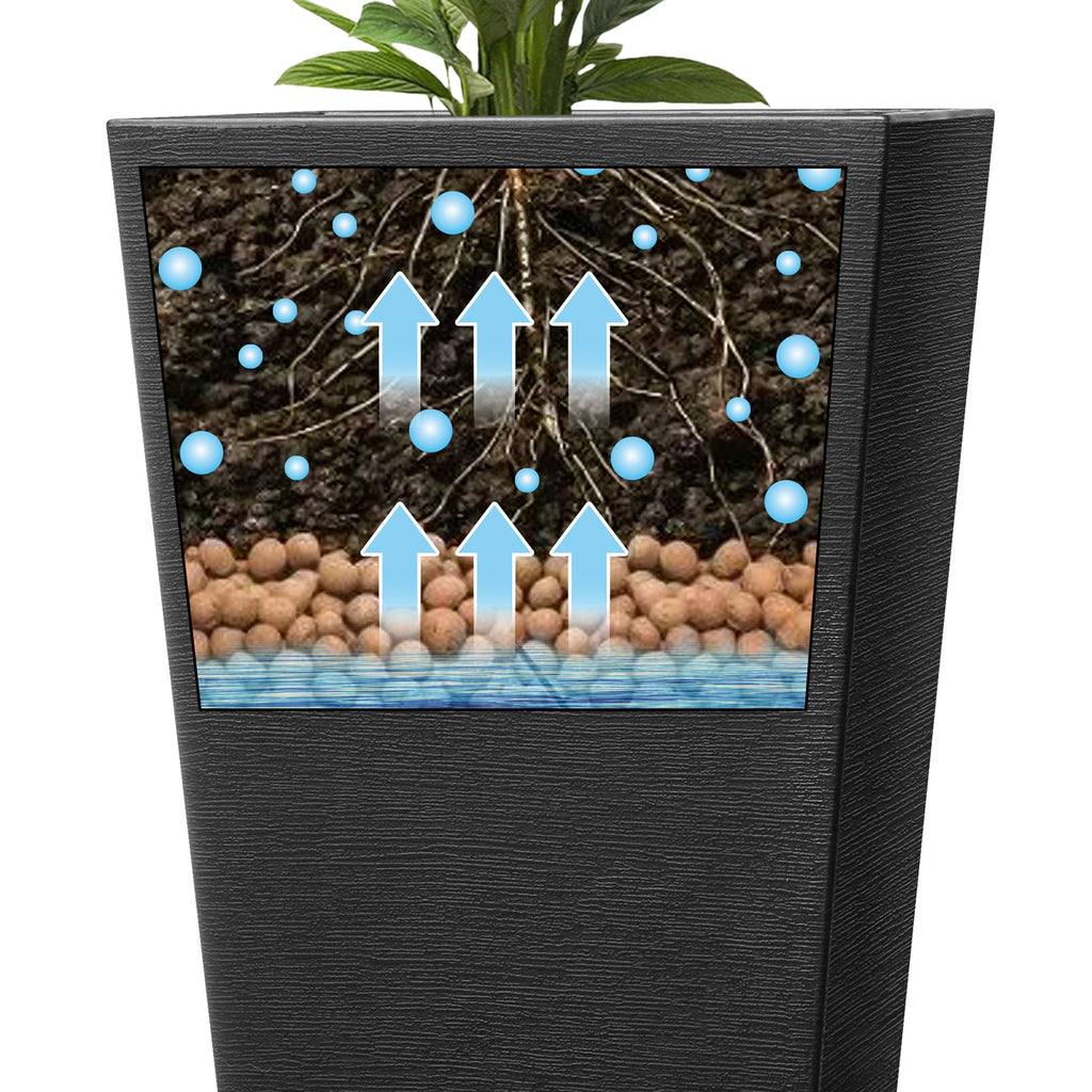 Set of 2 Tall Outdoor Planters 22 Inch