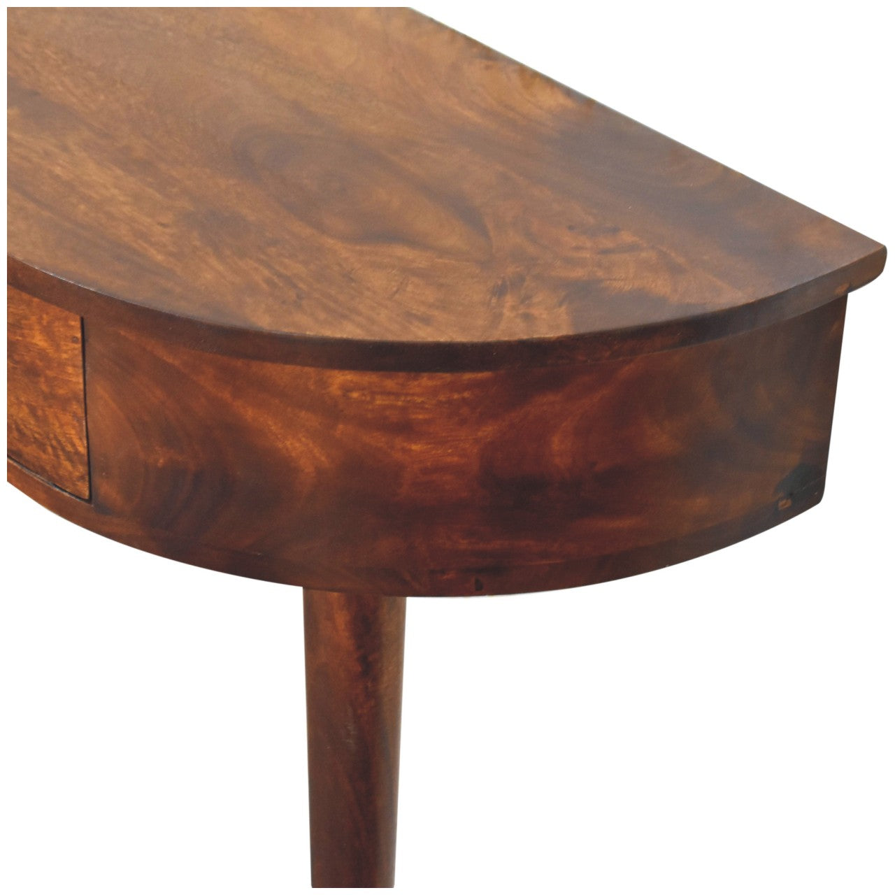 Solid Wood Backless Mounted Console, 1-Drawer, Chestnut