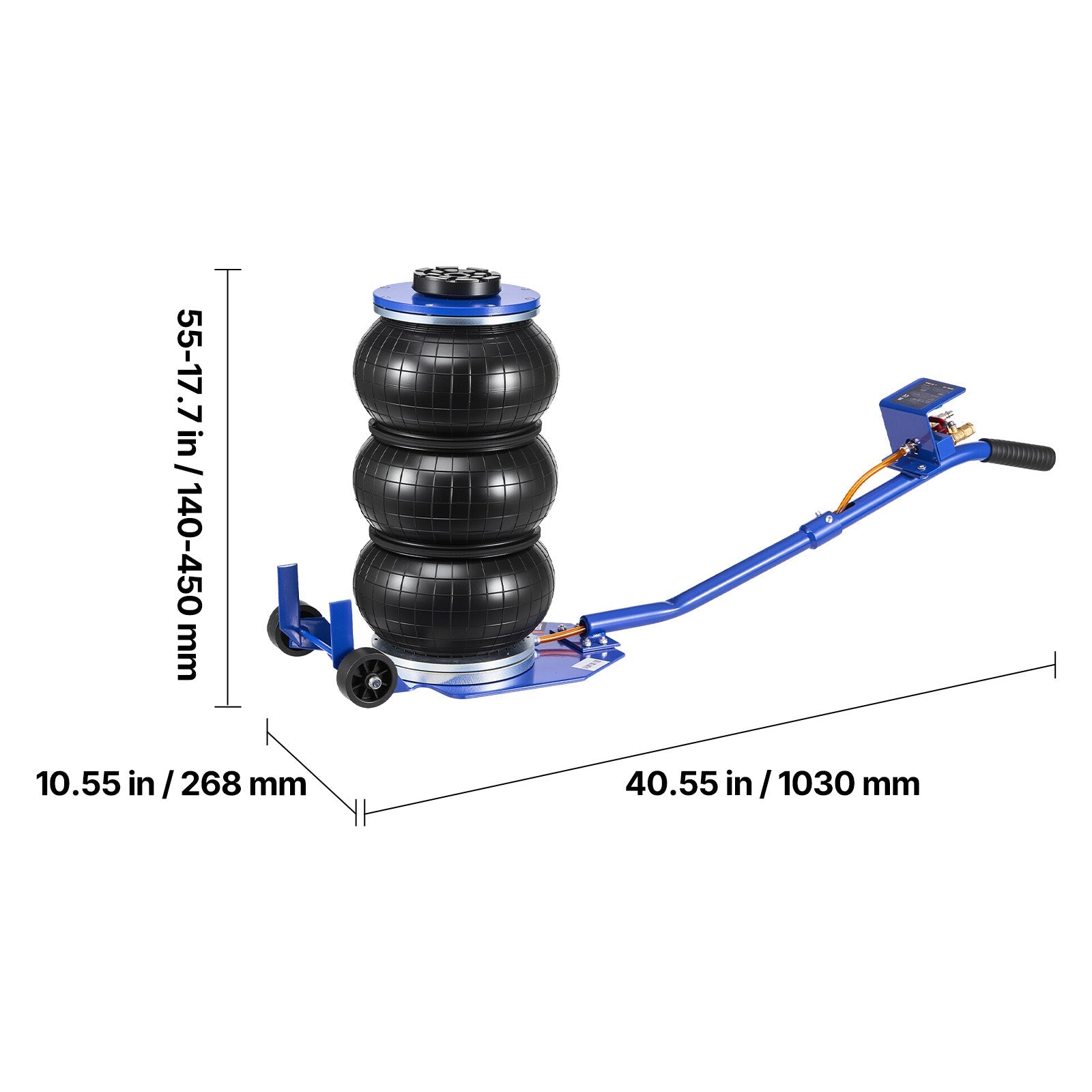 Air Jack, 3 Ton/6613 lbs Triple Bag Air Jack with Six Steel Pipes